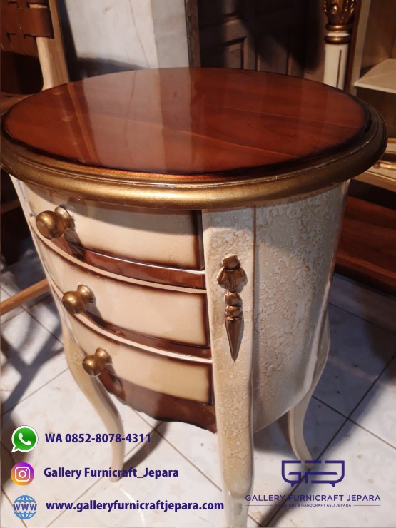 Nakas Hias Oval 3 Laci Marmer 03