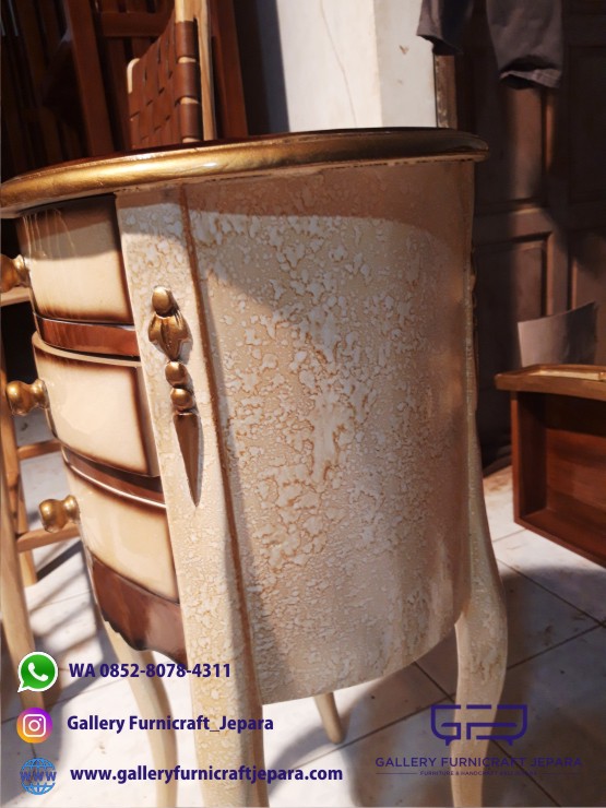 Nakas Hias Oval 3 Laci Marmer 04