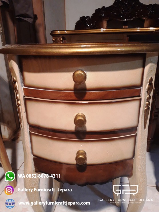 Nakas Hias Oval 3 Laci Marmer 05