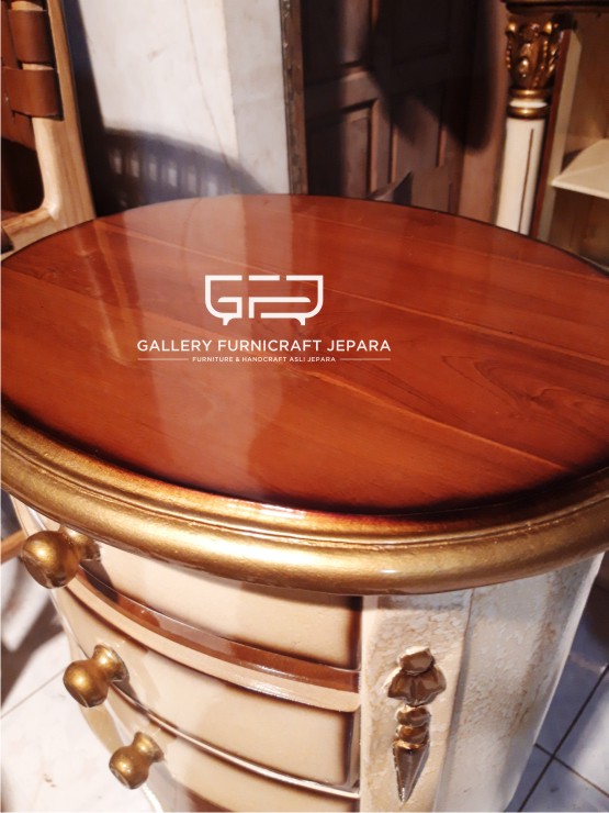 Nakas Hias Oval 3 Laci Marmer 07