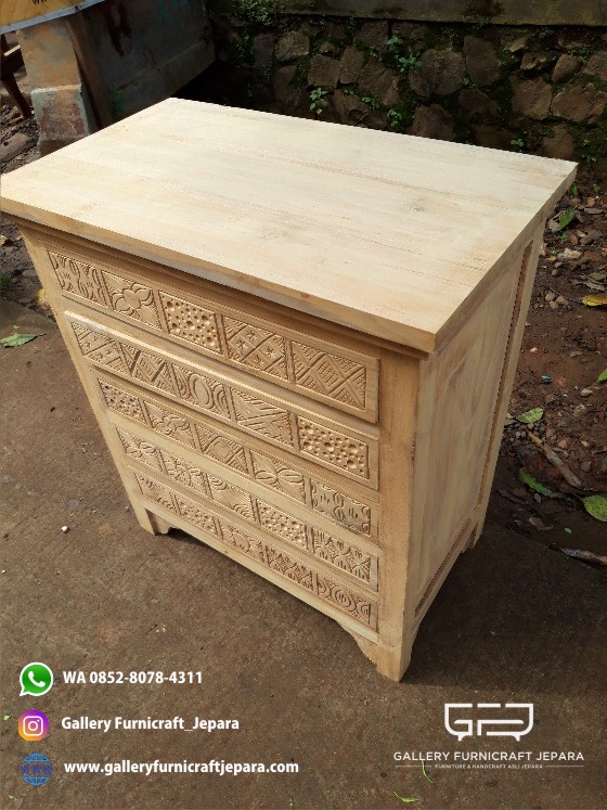 nakas 5 laci persegi 80 cm