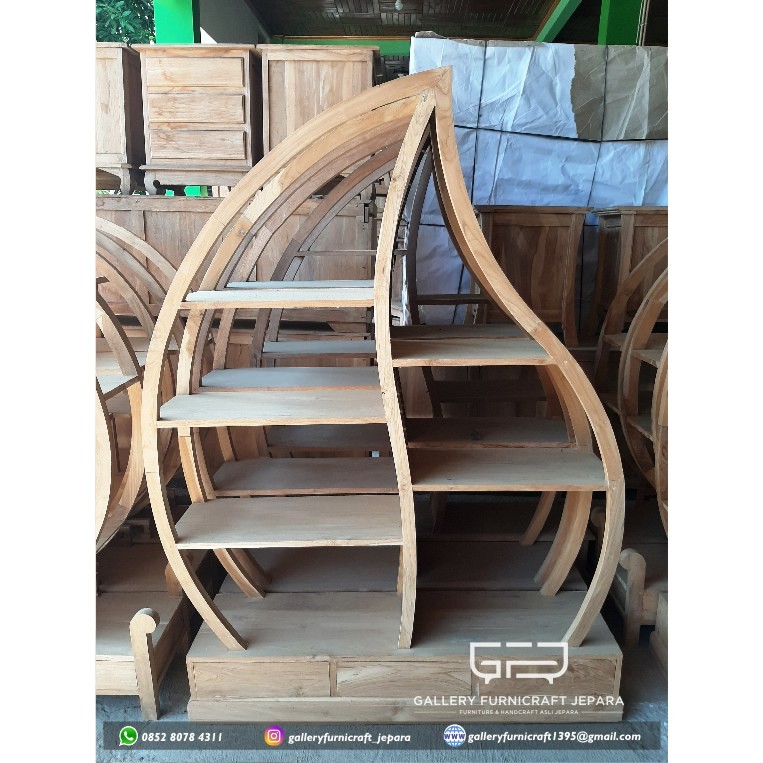rak pajangan daun 130x32x180 @900