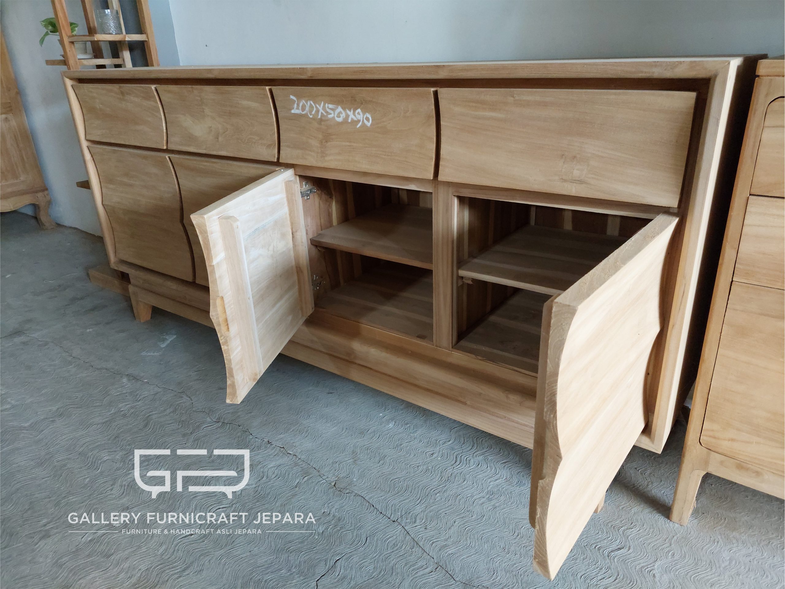 bufet minimalis ombak 200x50x90cm 03