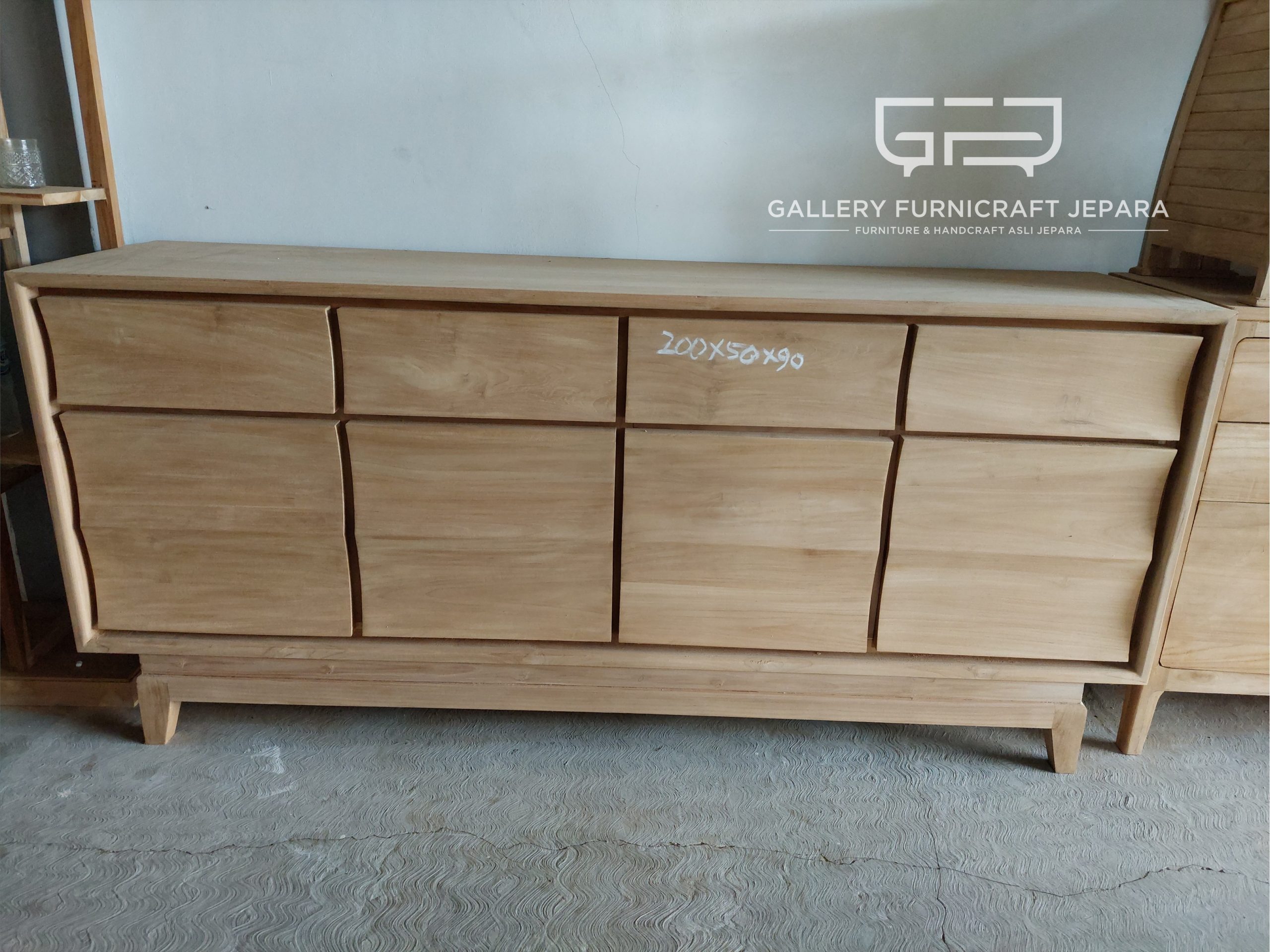 bufet minimalis ombak 200x50x90cm