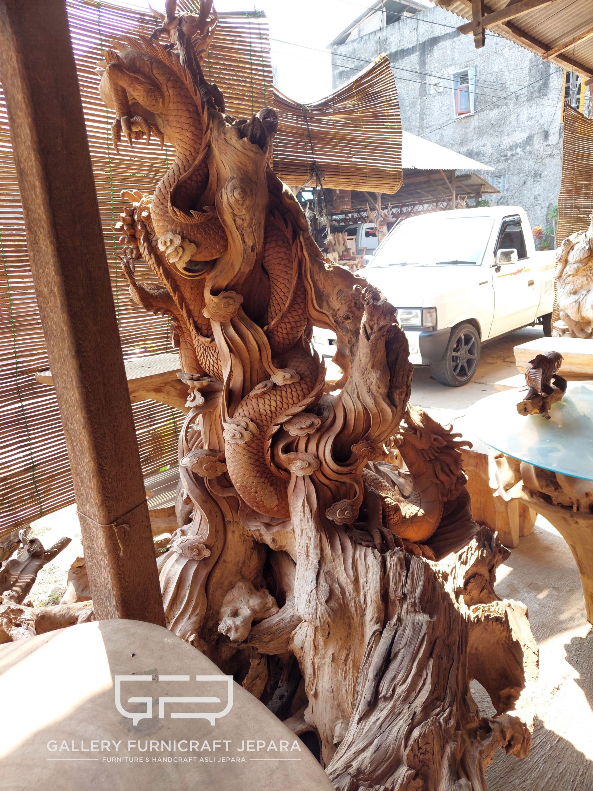 patung naga awan kayu jati 120x100x220 @18k 02