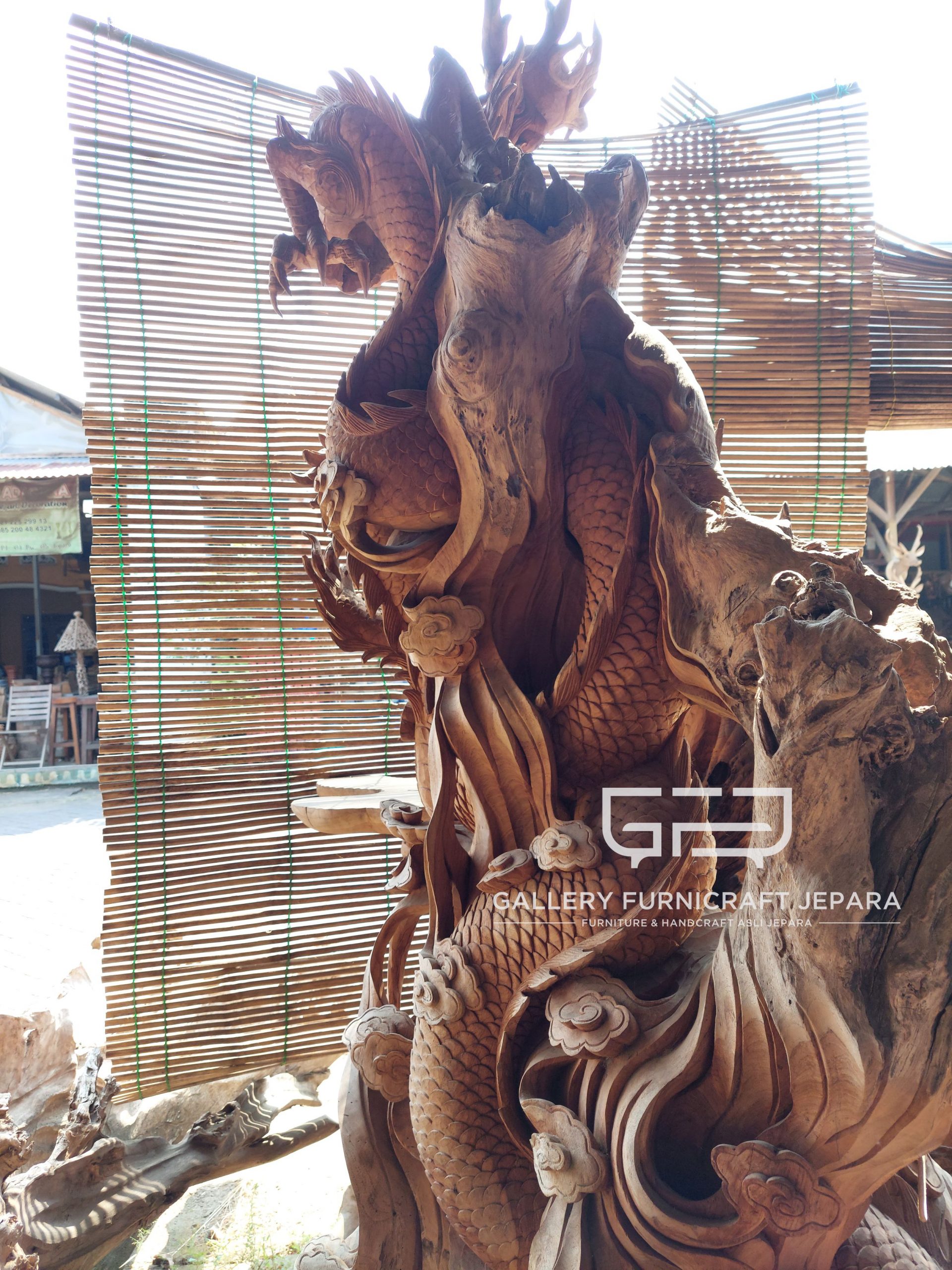 patung naga awan kayu jati 120x100x220 @18k 03