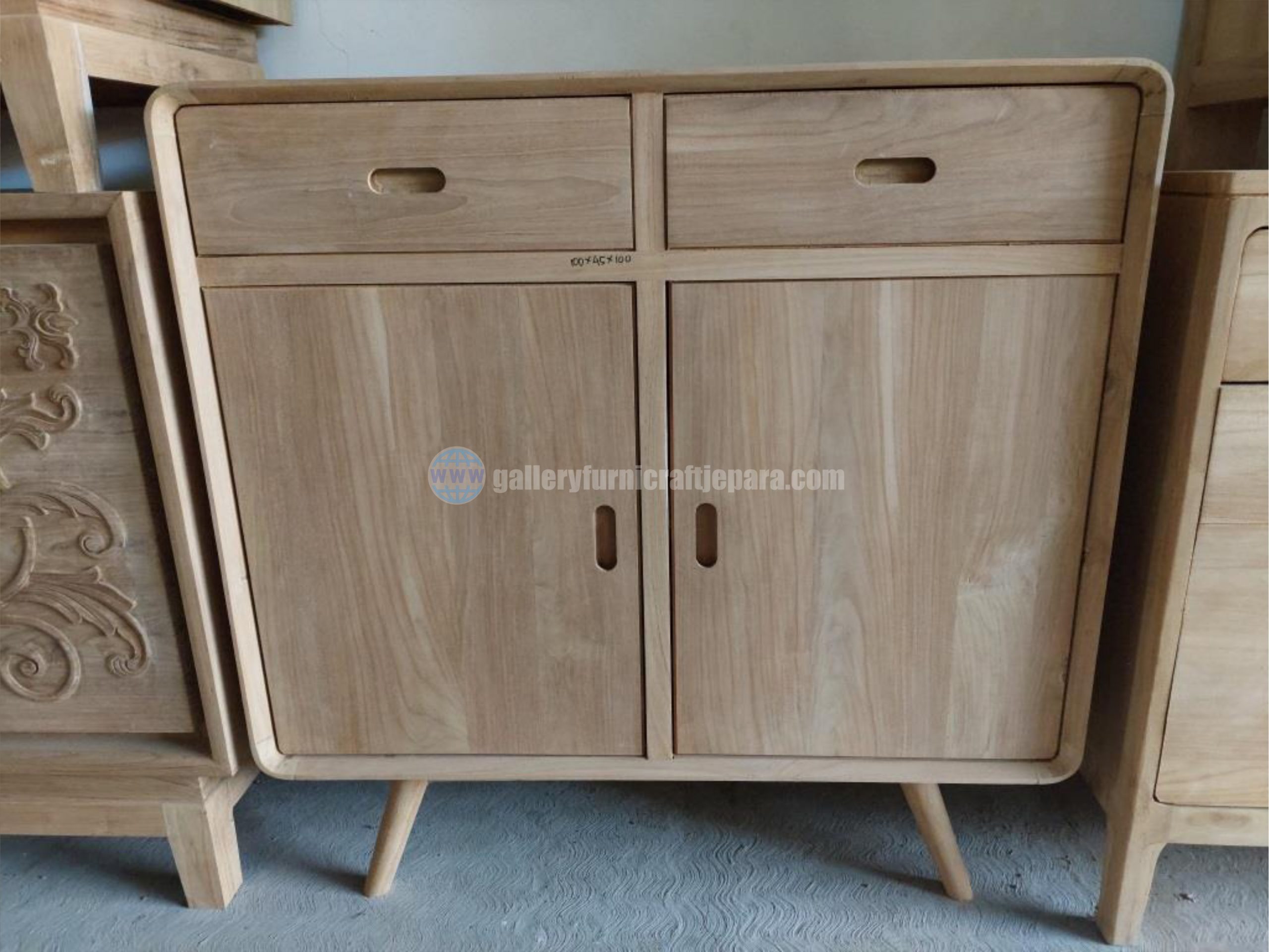 Lemari Mini Retro 2Laci 2Pintu 100x45x100cm