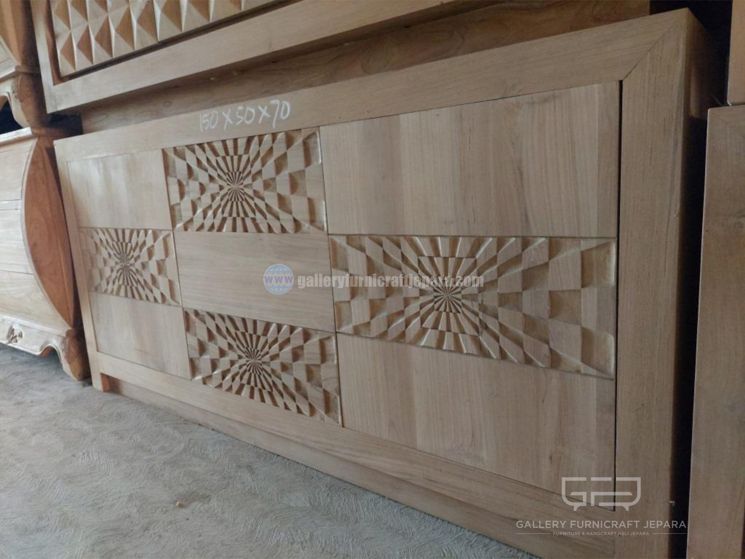 bufet minimalis geometri matahari 150x50x70cm 03