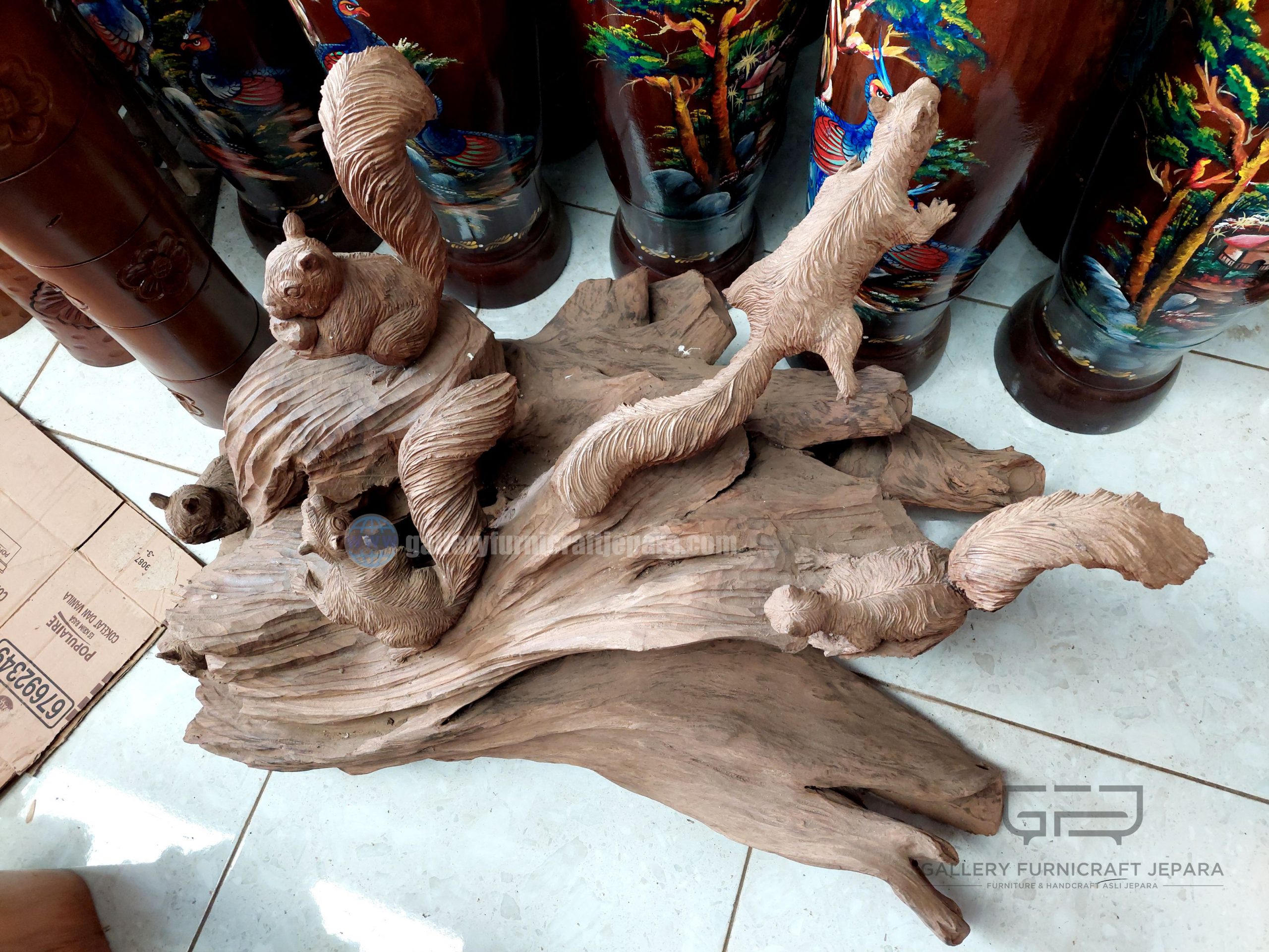 patung tupai sonokeling 90x50x55cm @3.8