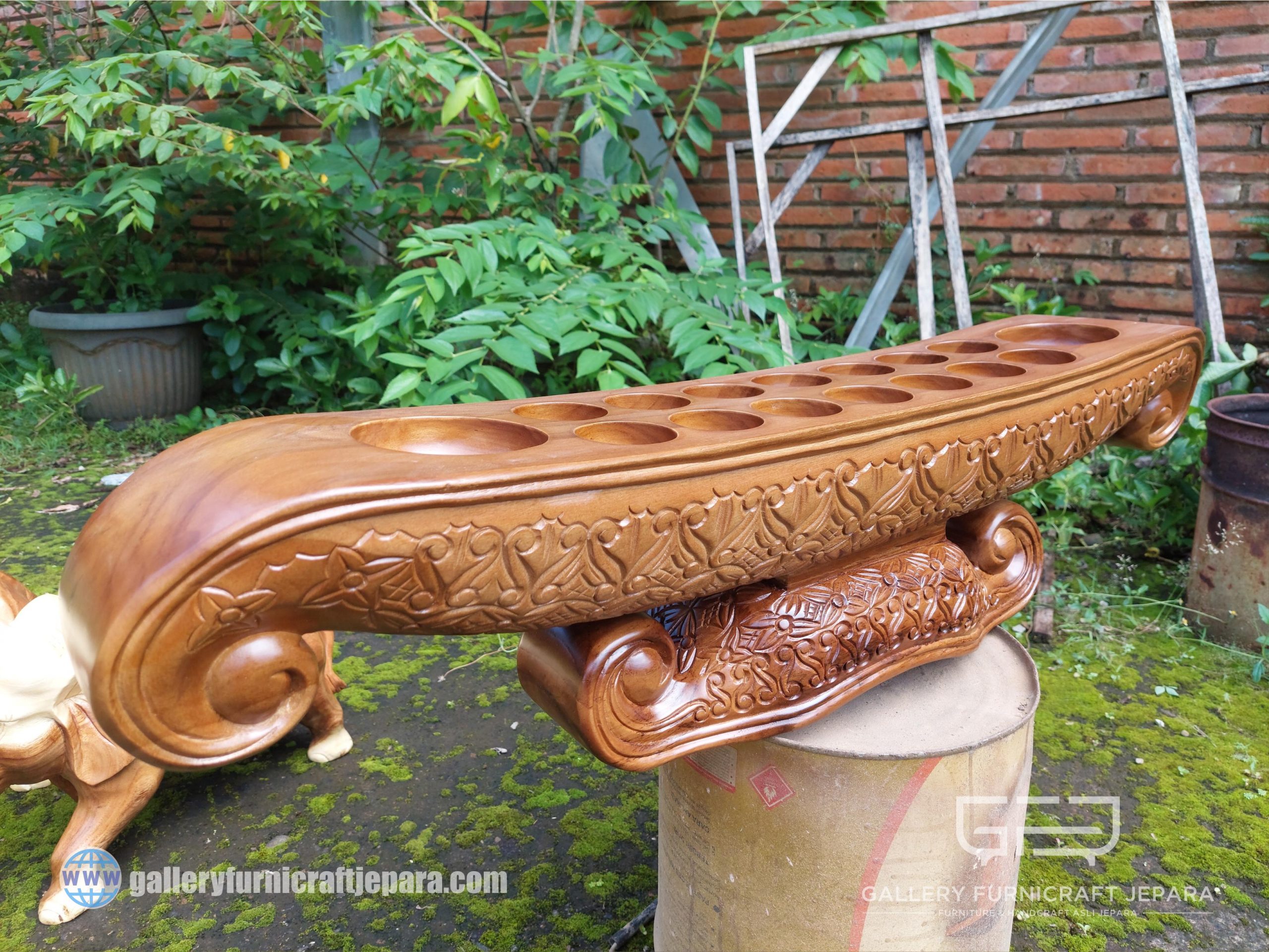 dakon gamelan 7 lubang kayu jati satin doff @575 02