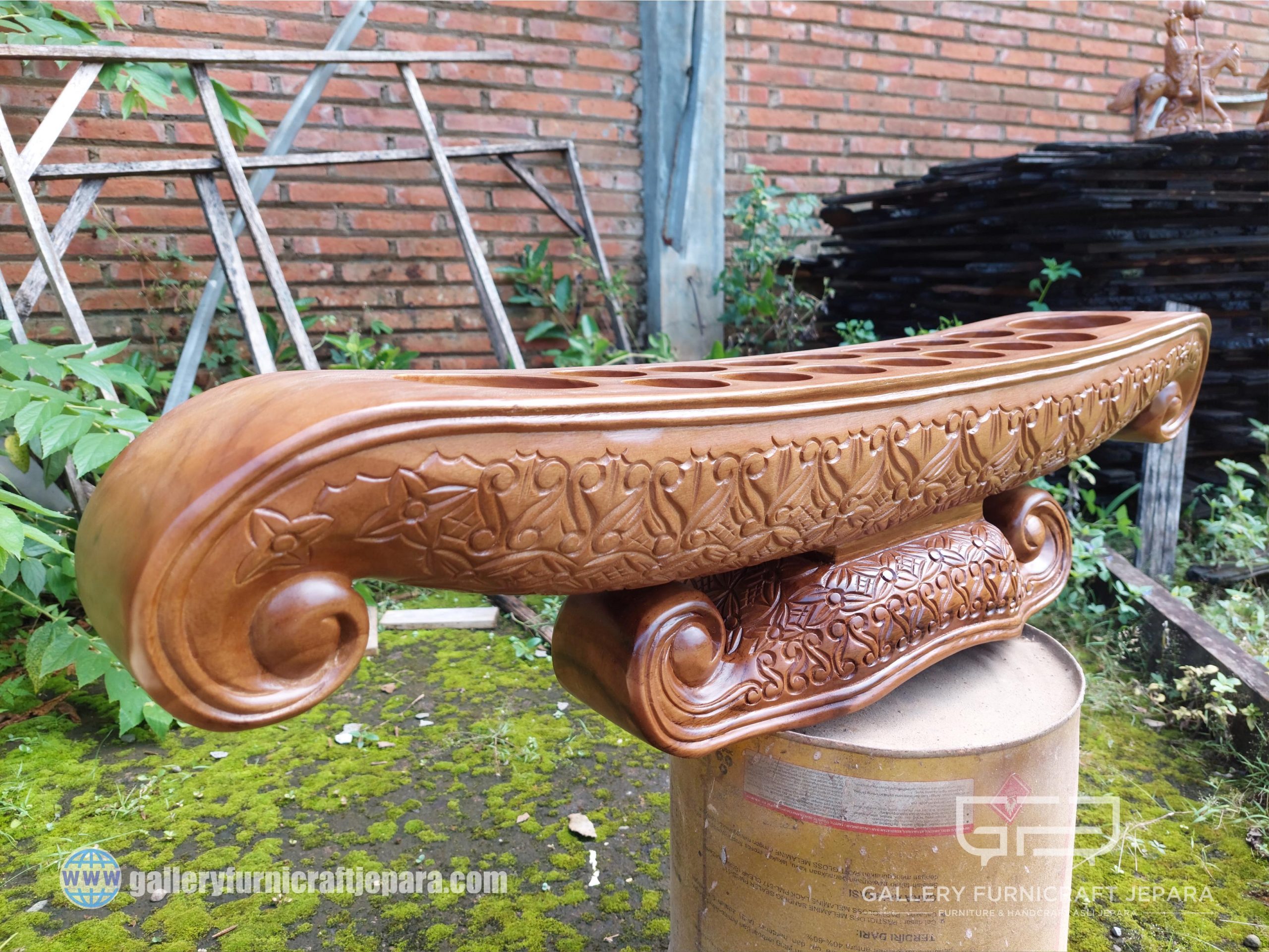 dakon gamelan 7 lubang kayu jati satin doff @575 03