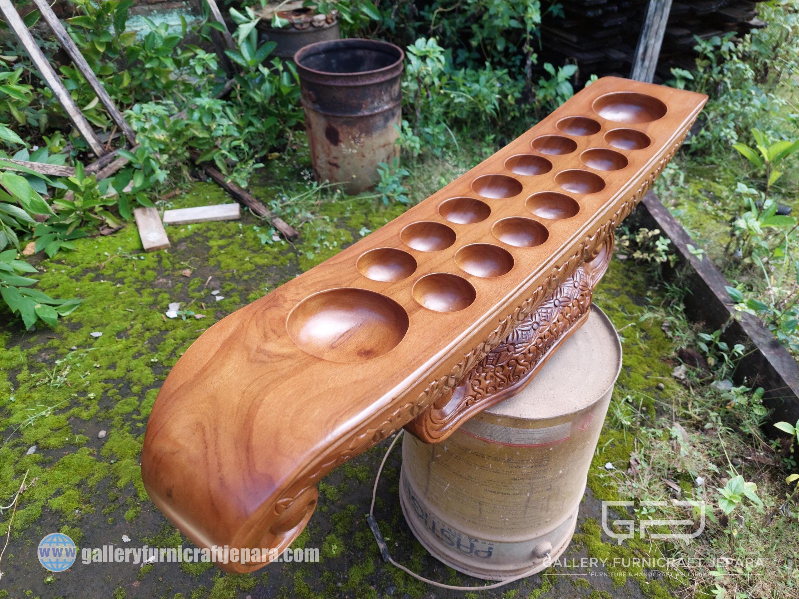 dakon gamelan 7 lubang kayu jati satin doff @575 04