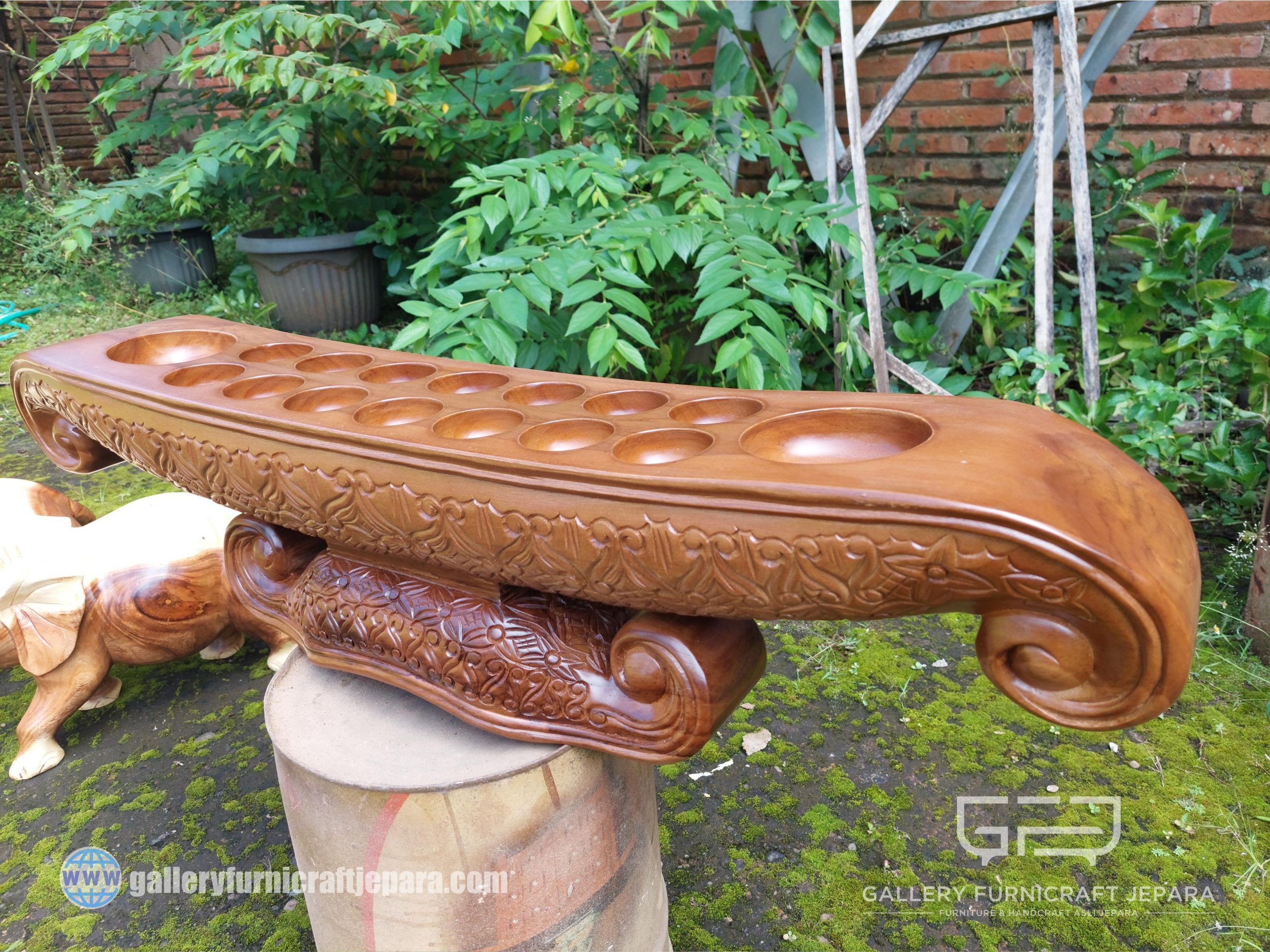 dakon gamelan 7 lubang kayu jati satin doff @575 05