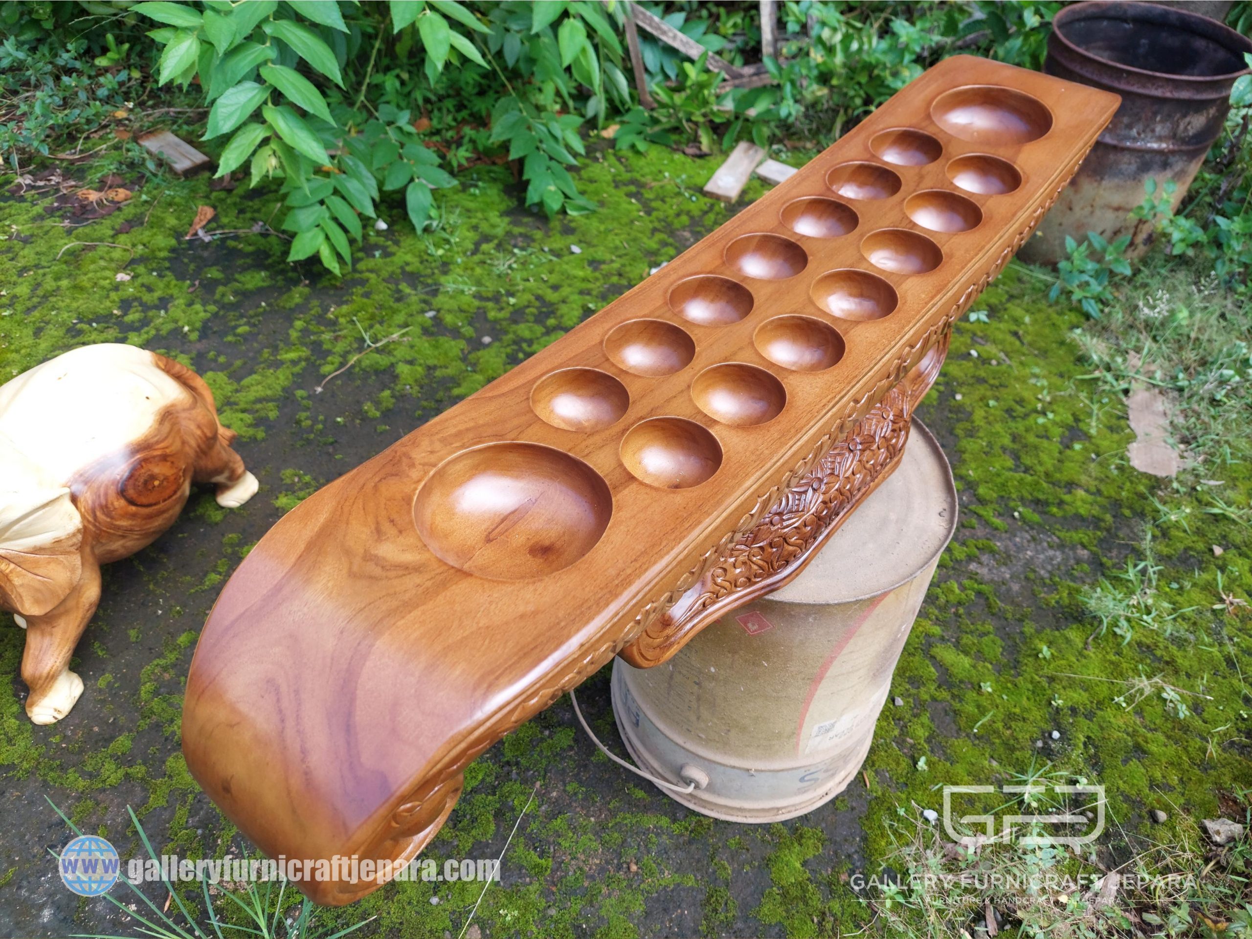 dakon gamelan 7 lubang kayu jati satin doff @575