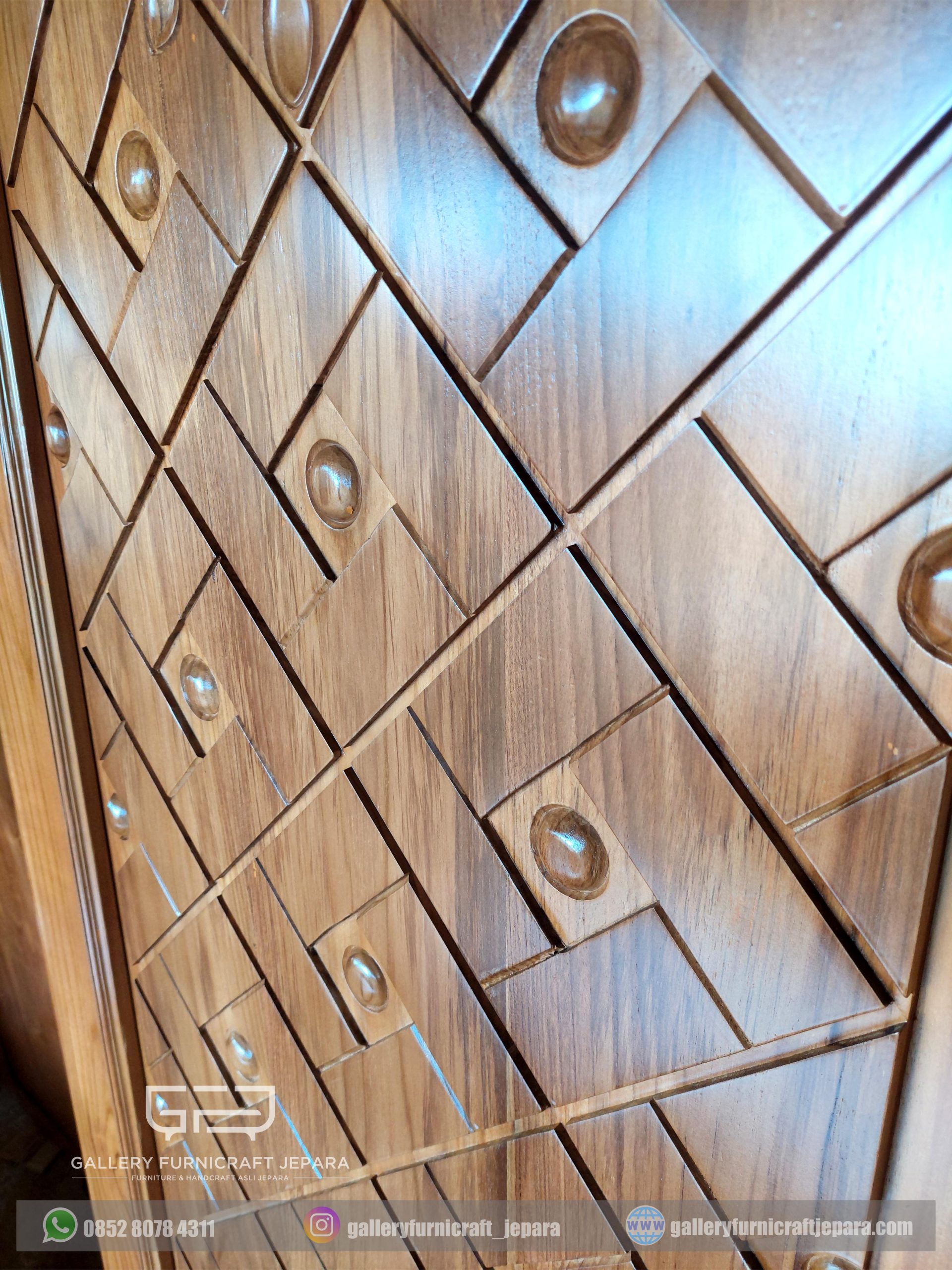 SKU093 daun pintu nabawi lafadz allah kayu jati 80x210x3.5cm @2000 05