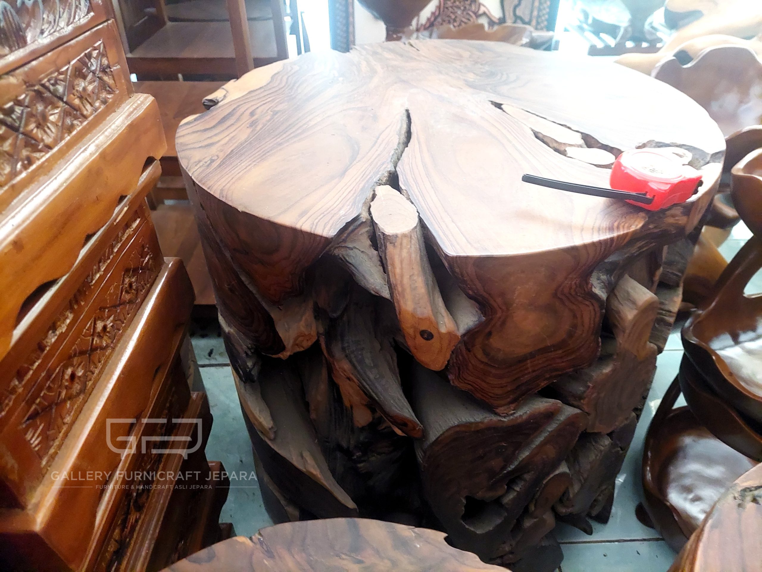 meja bulat akar sonokeling join 60x60x60cm @2500 #galehsantoso 02