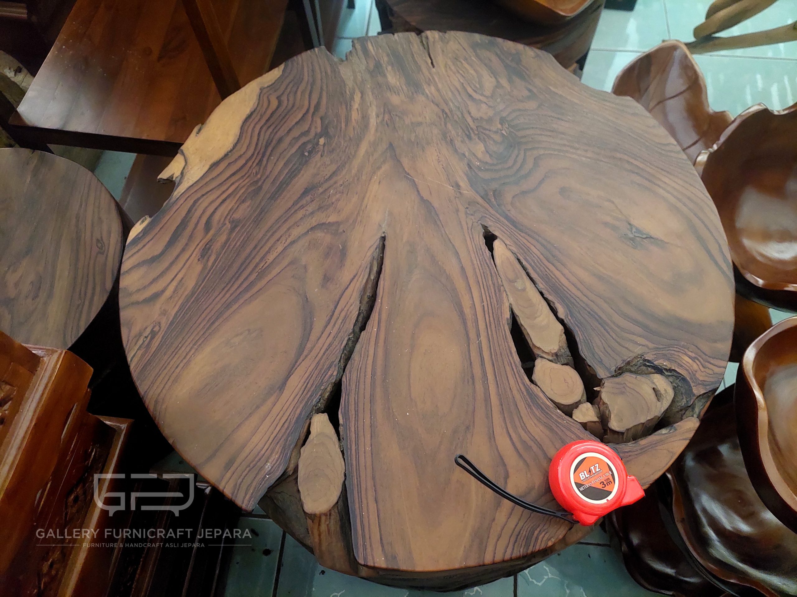 meja bulat akar sonokeling join 60x60x60cm @2500 #galehsantoso 03