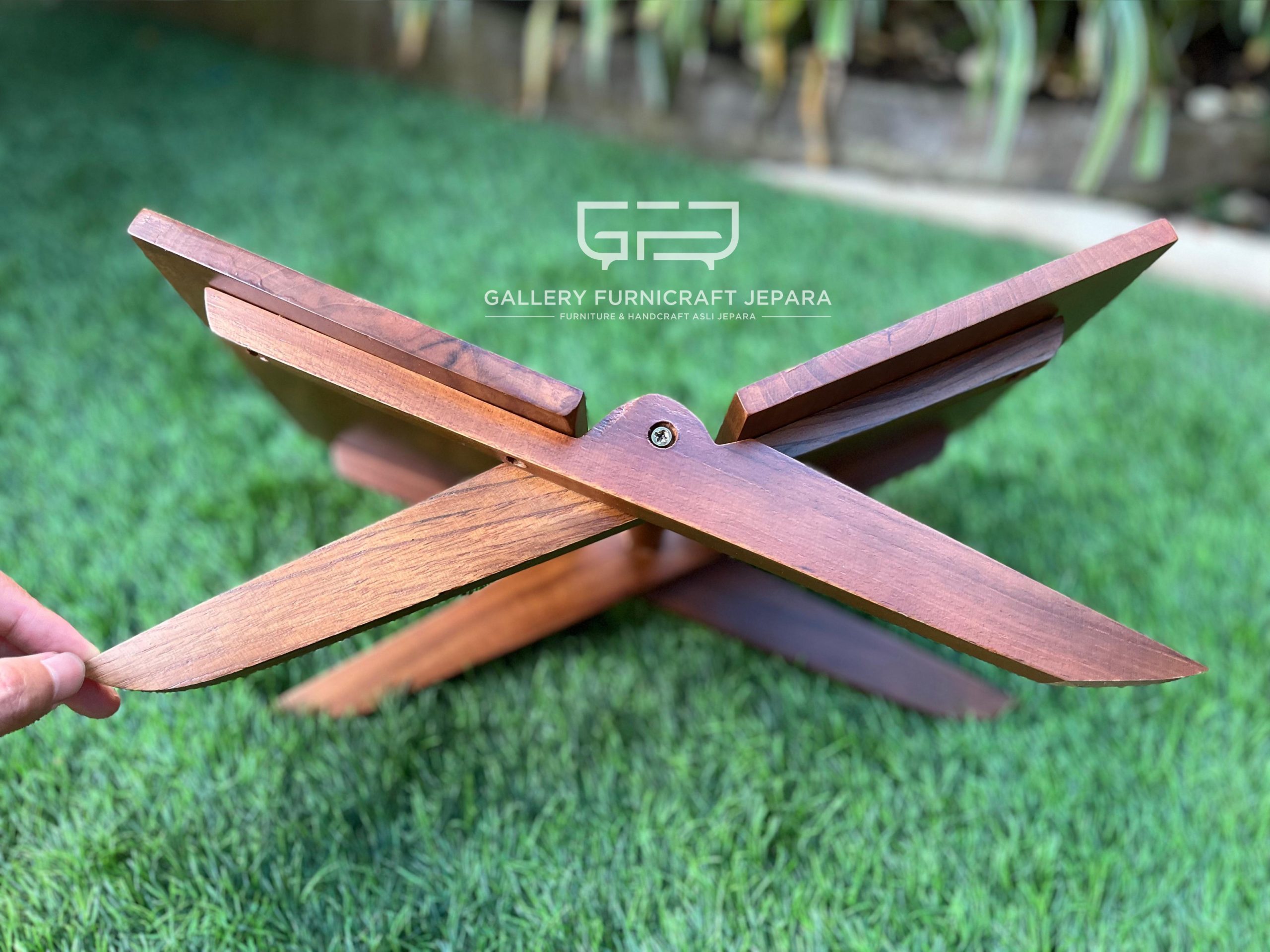 SKU198 rekal al-quran lipat kayu jati polos 33x20cm @65 04