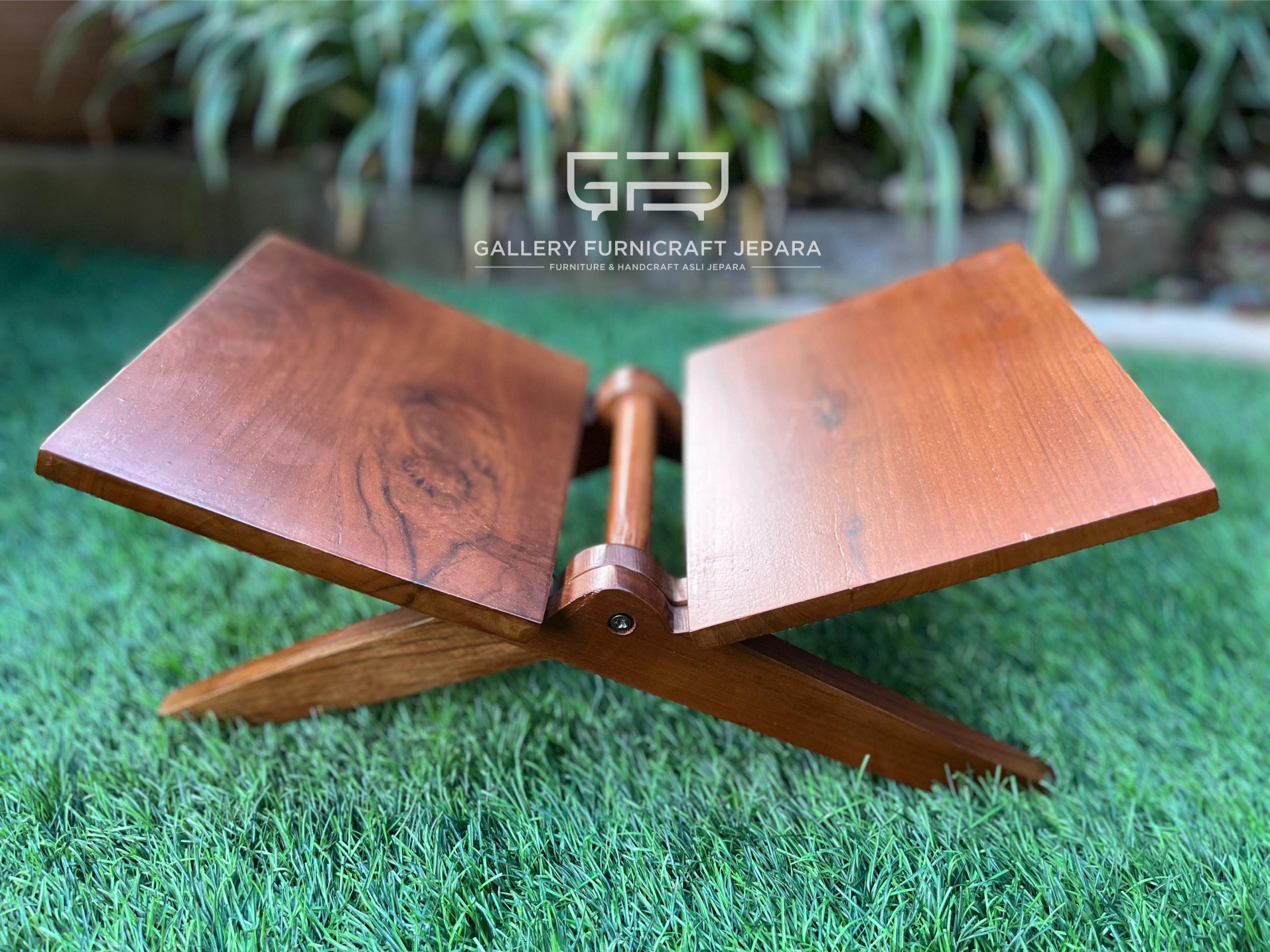 SKU198 rekal al-quran lipat kayu jati polos 33x20cm @65 06
