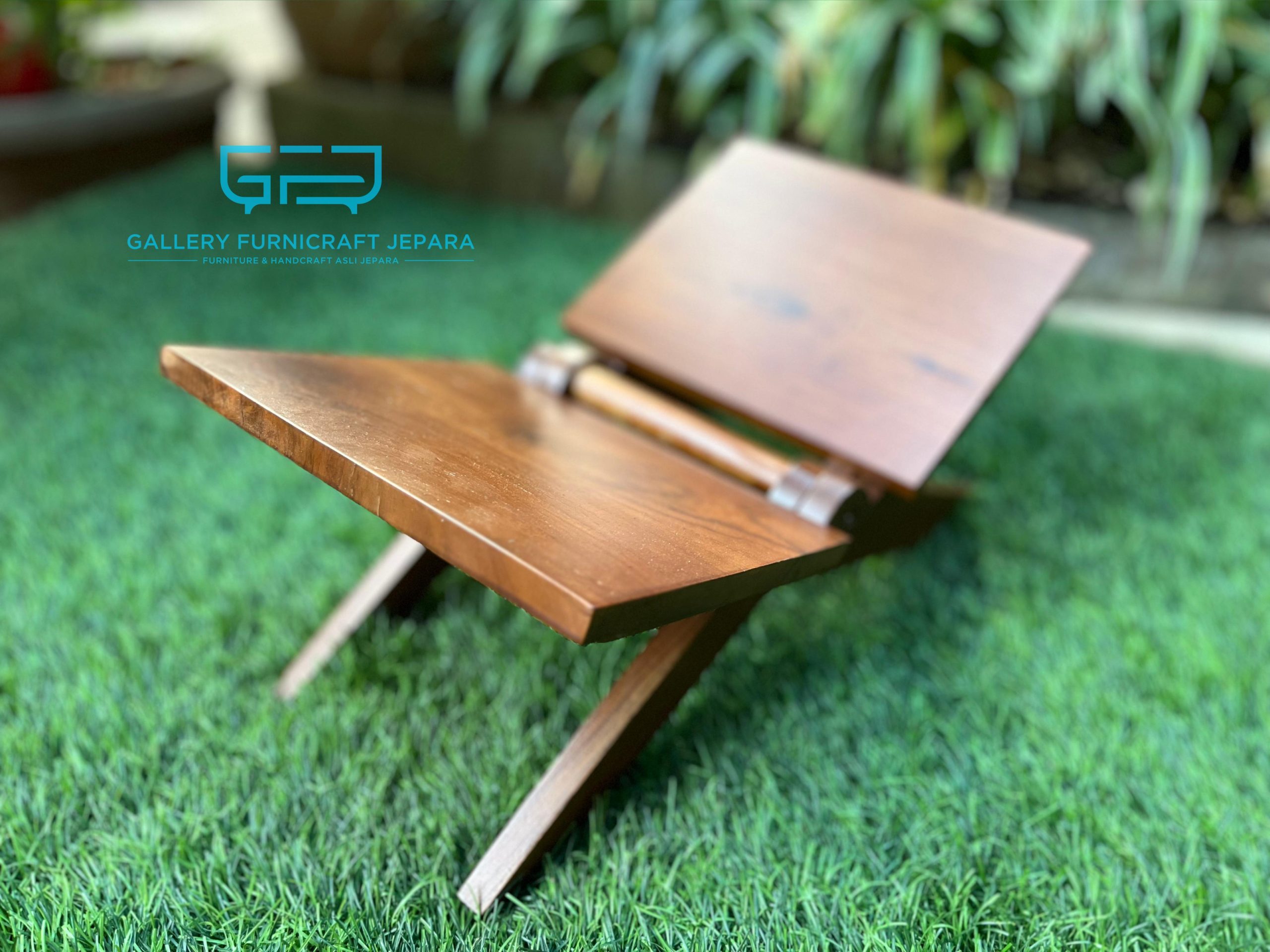 SKU198 rekal al-quran lipat kayu jati polos 33x20cm @65