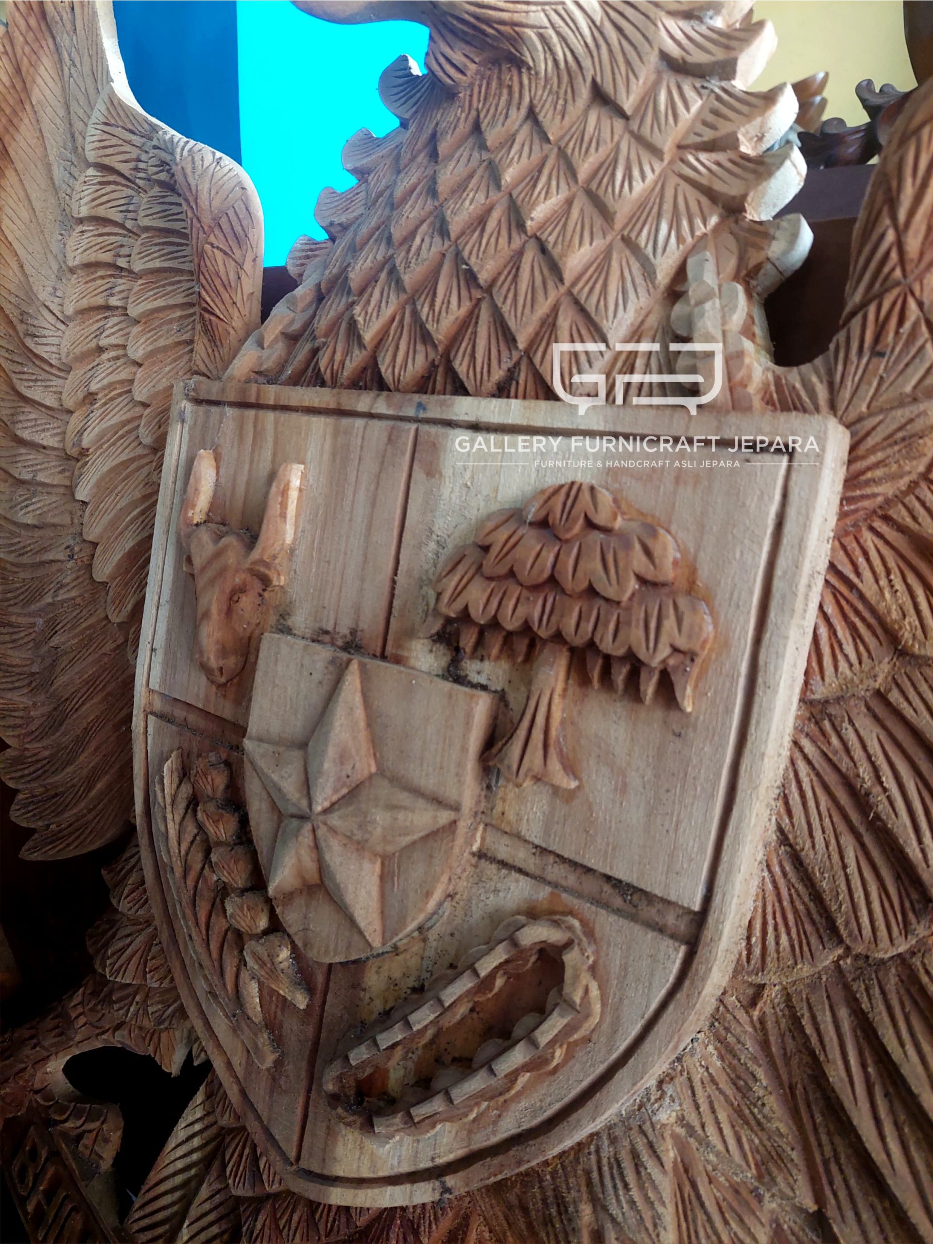 SKU263 Garuda Pancasila Kayu Jati Natural Finish 80x80cm @1000 03