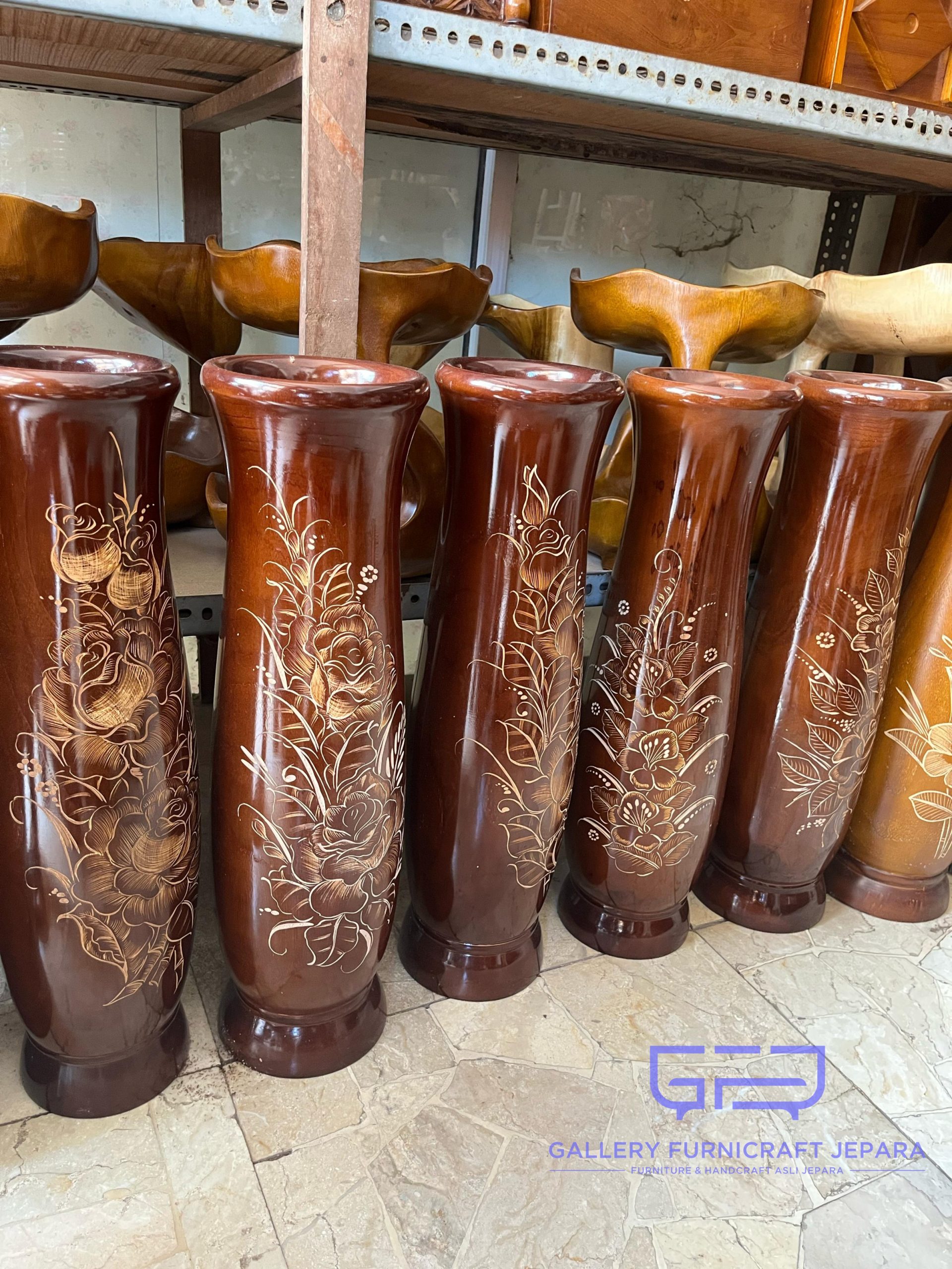 Vas Bunga Kayu Jati 15x60cm @125 03