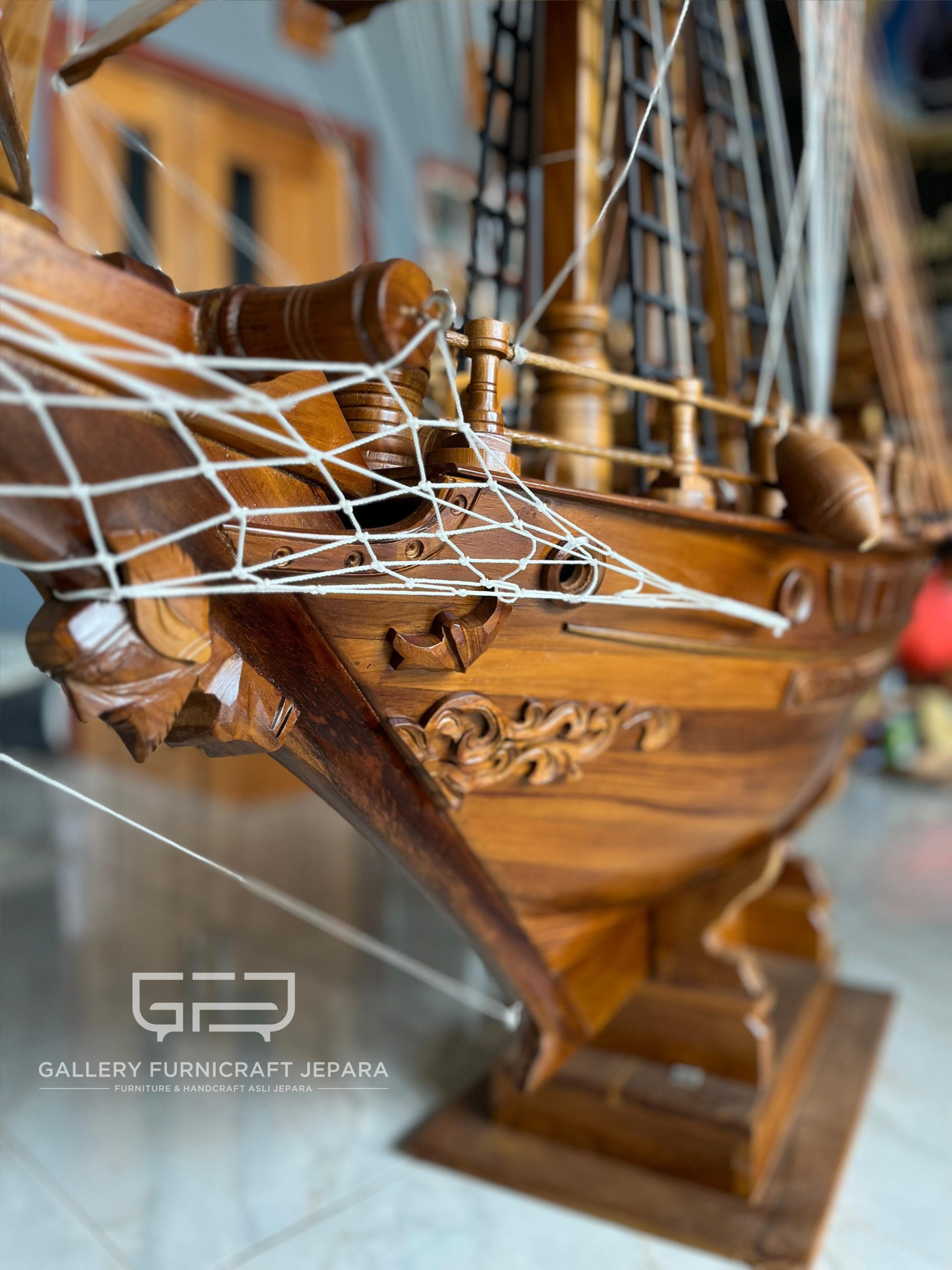 Miniatur Kapal Pinishi Dewa Ruci Kayu Jati 160x180cm @3.5k 03