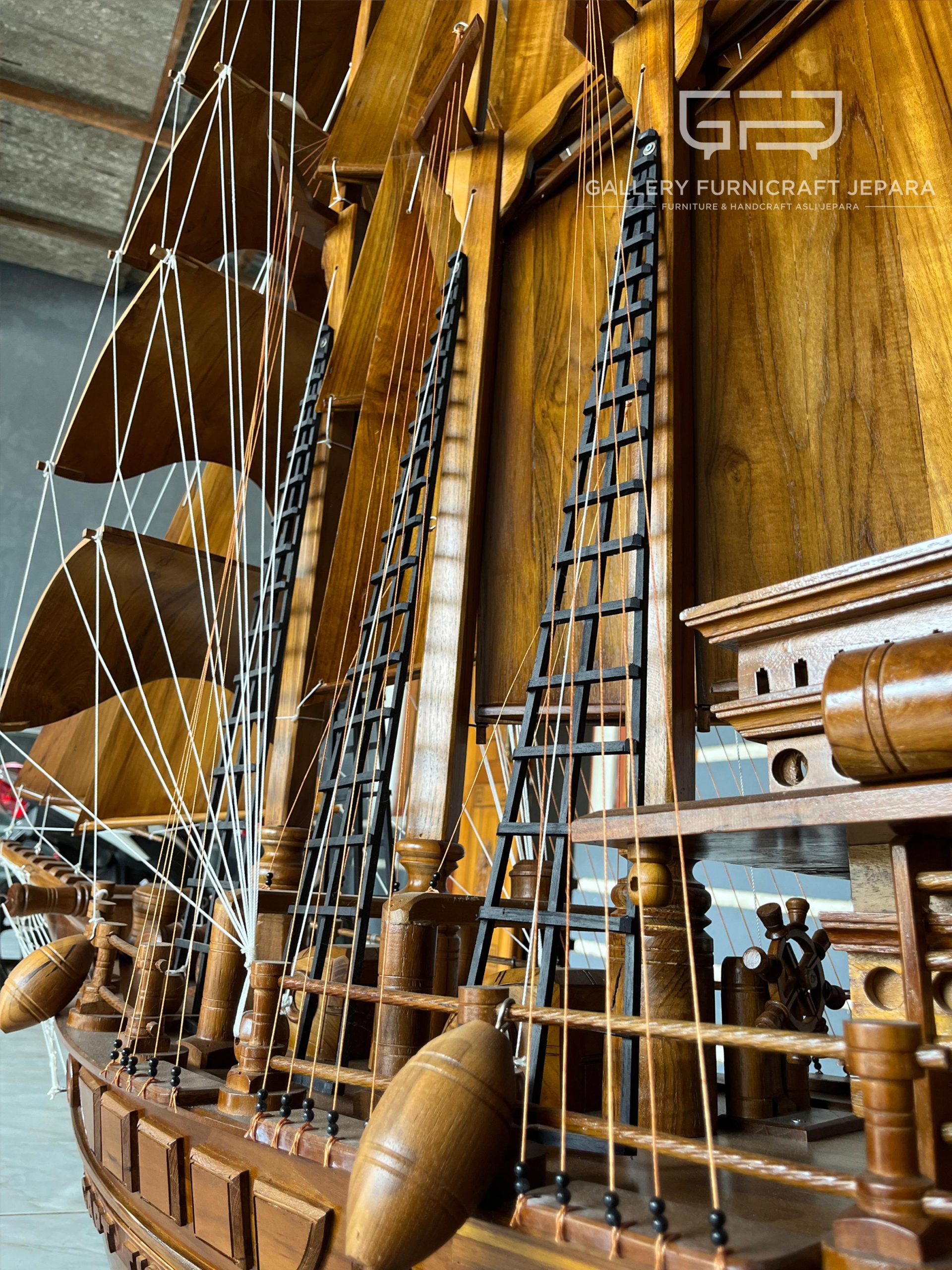 Miniatur Kapal Pinishi Dewa Ruci Kayu Jati 160x180cm @3.5k 05