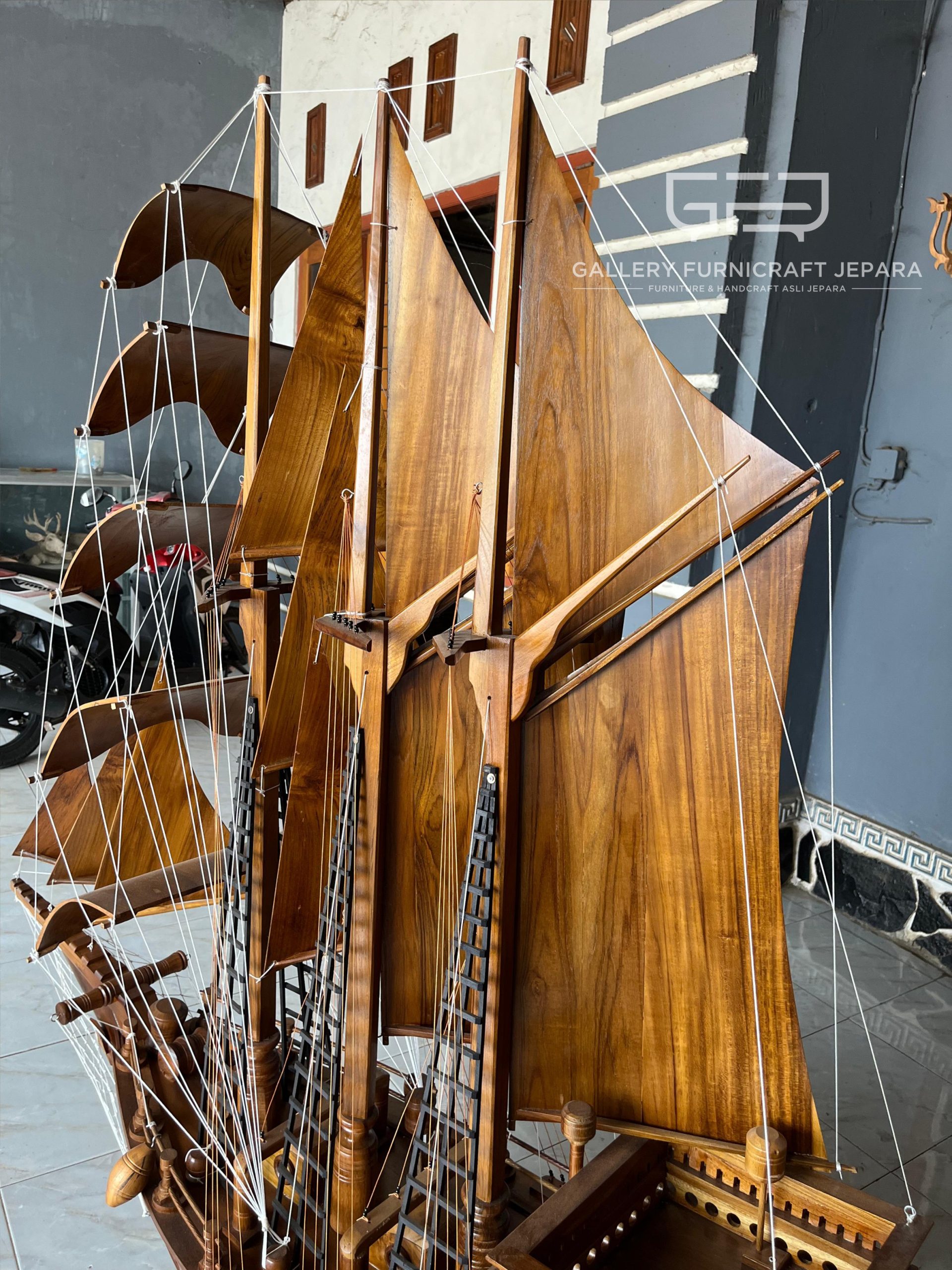 Miniatur Kapal Pinishi Dewa Ruci Kayu Jati 160x180cm @3.5k 07