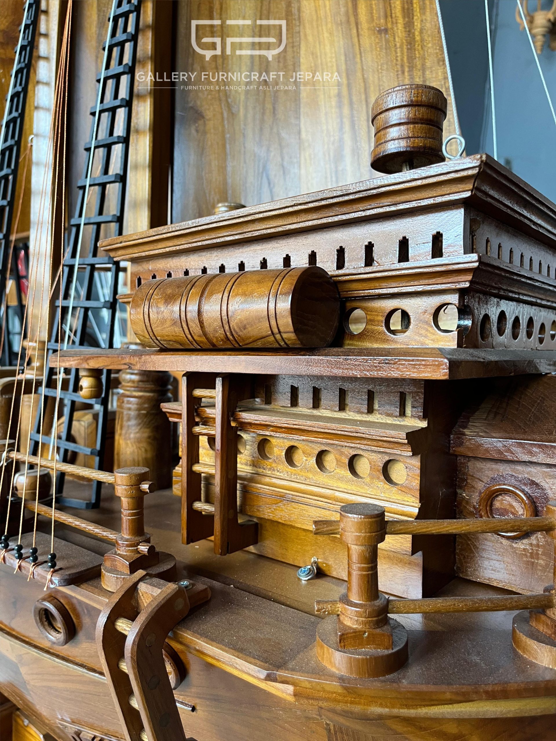 Miniatur Kapal Pinishi Dewa Ruci Kayu Jati 160x180cm @3.5k 09