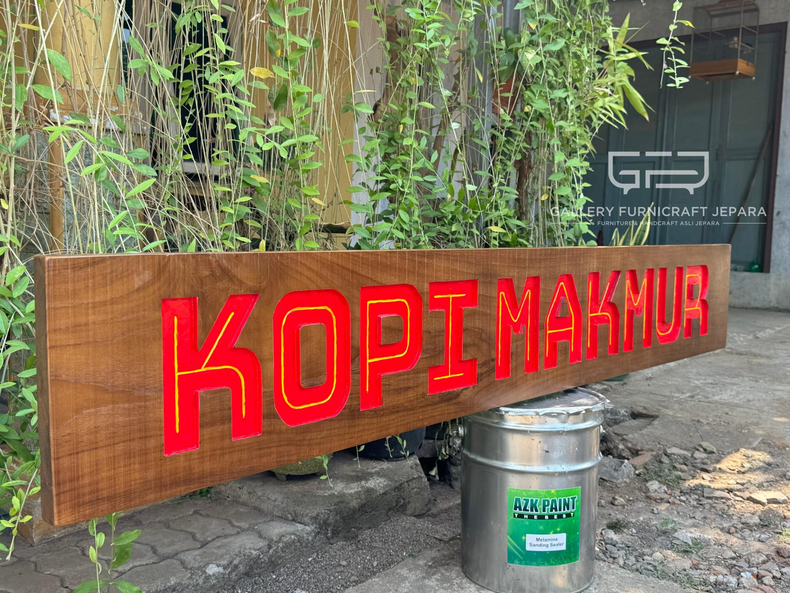 Papan Nama Toko 200x30x3 Kayu Jati @1k 02