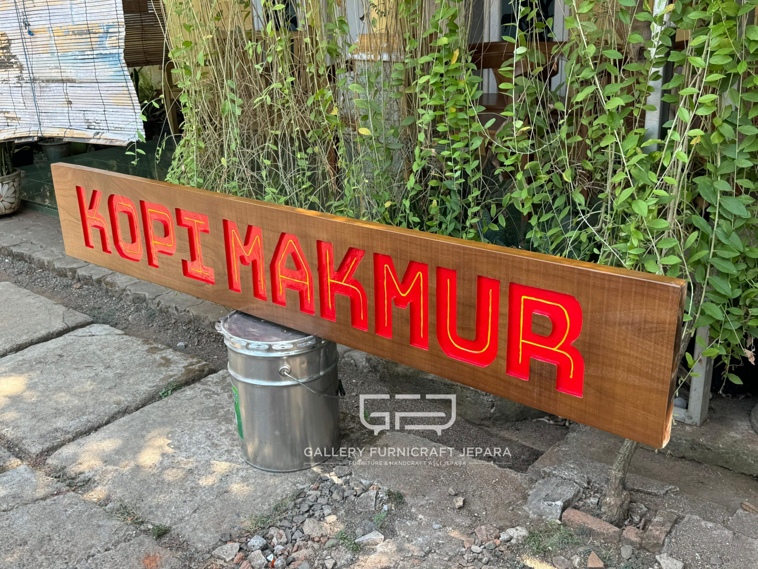 Papan Nama Toko 200x30x3 Kayu Jati @1k 03