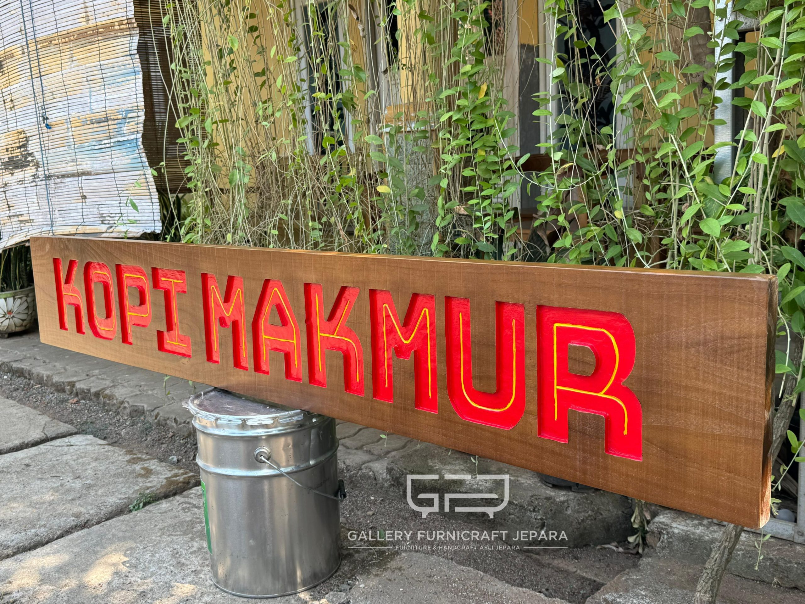 Papan Nama Toko 200x30x3 Kayu Jati @1k 04