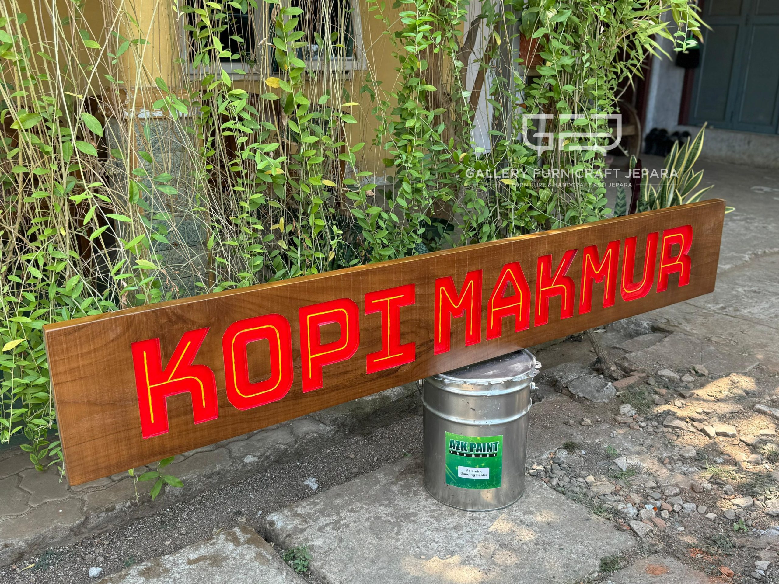 Papan Nama Toko 200x30x3 Kayu Jati @1k 06