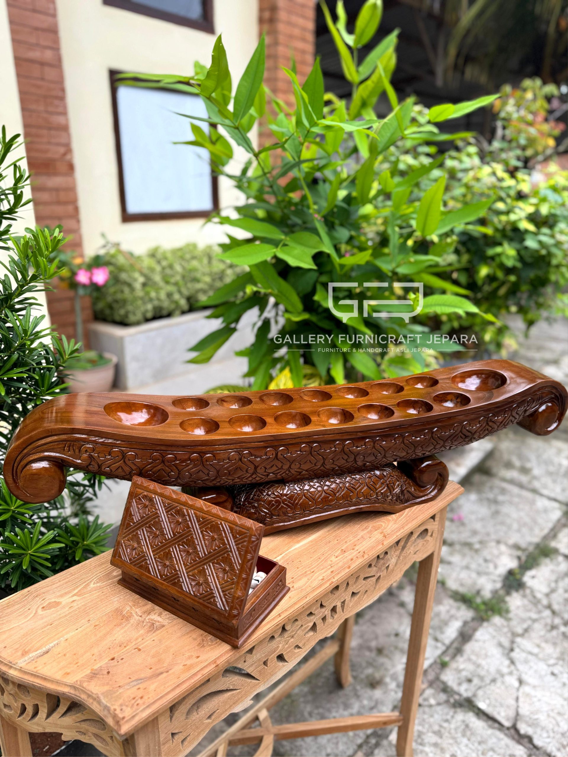 DAKON GAMELAN 7 LUBANG FULSETT TEMPAT KERANG BATIK 90X15X20CM 04