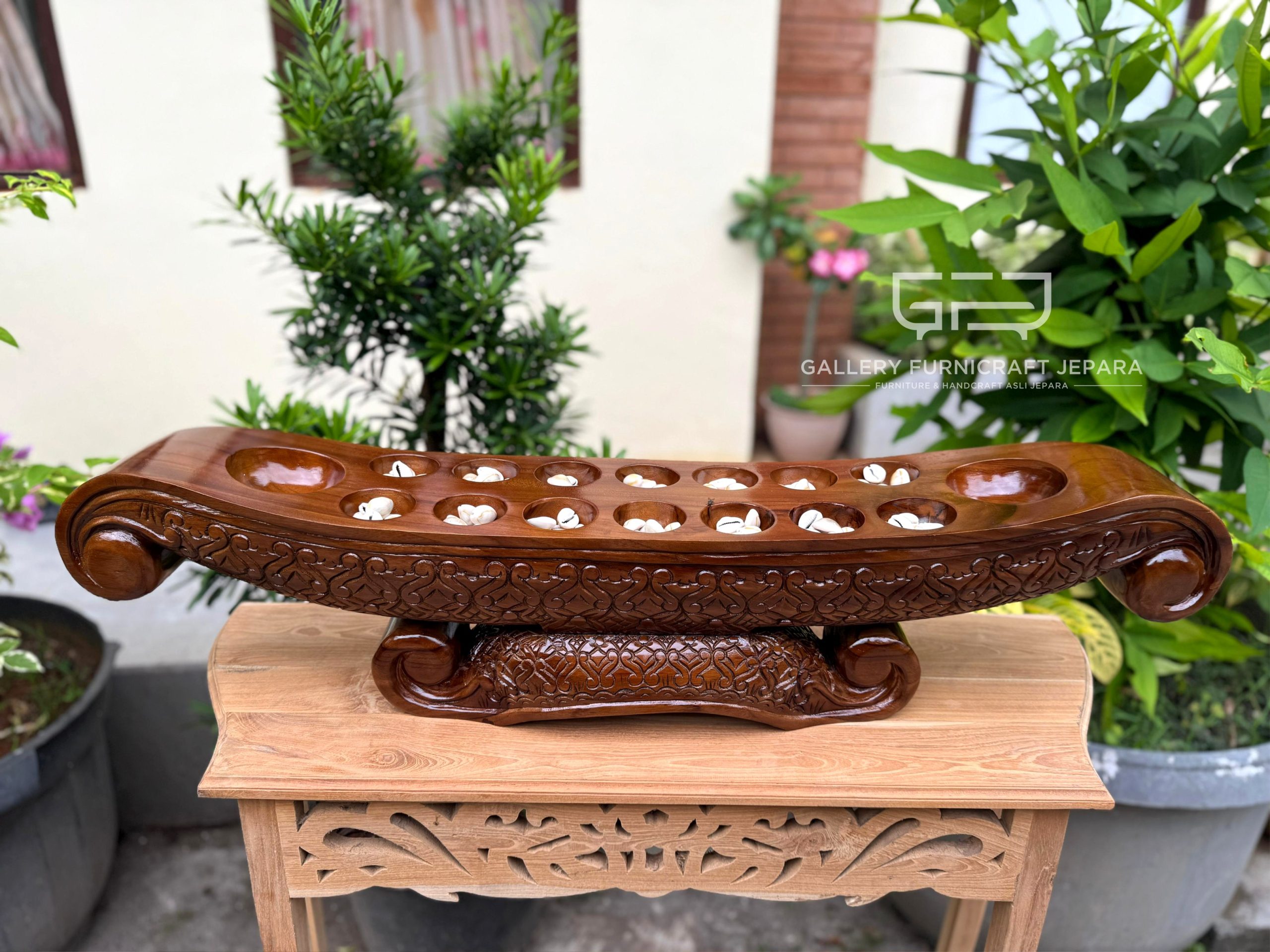 DAKON GAMELAN 7 LUBANG FULSETT TEMPAT KERANG BATIK 90X15X20CM 06