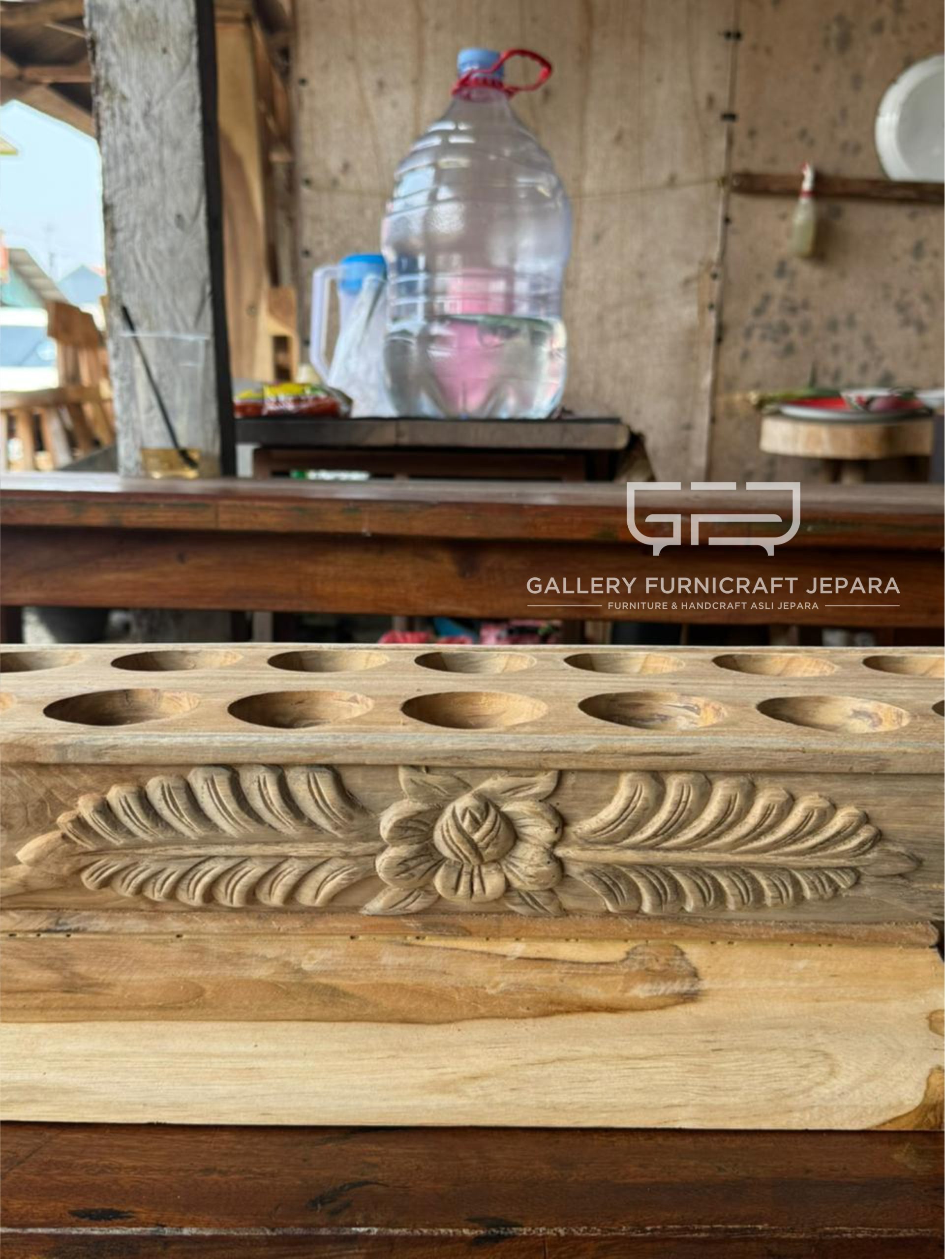 Congklak Tradisional Gamelan Premium Kayu Jati 9 Lubang 100x18x15cm @550 03