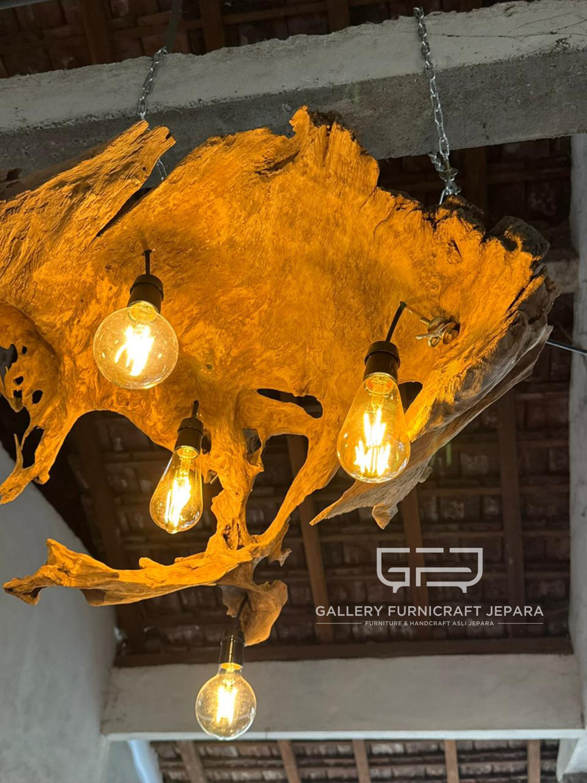 Lampu Gantung Antik Akar Jati Erosi Alami 100x80cm @2k 02