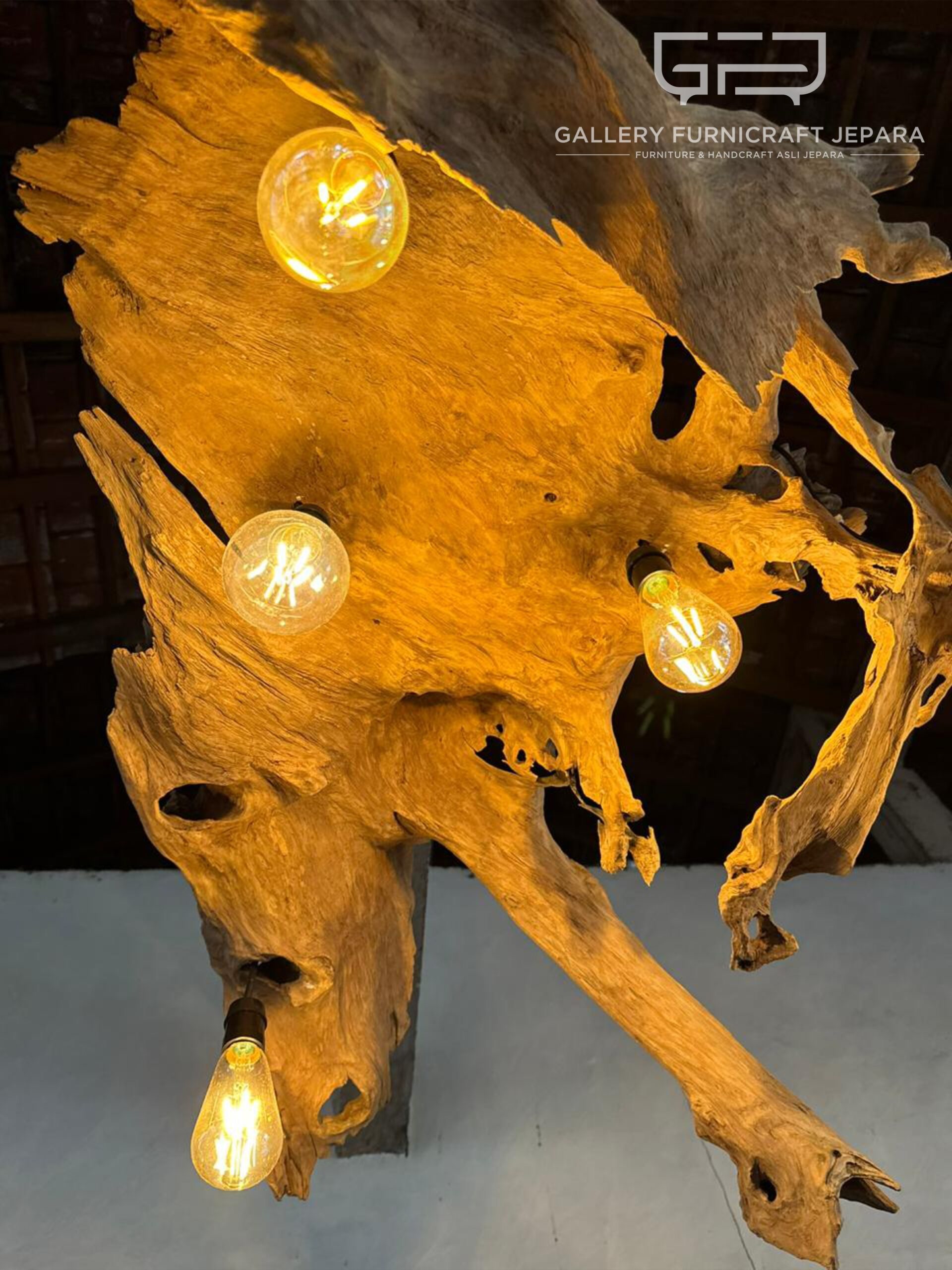 Lampu Gantung Antik Akar Jati Erosi Alami 100x80cm @2k 04