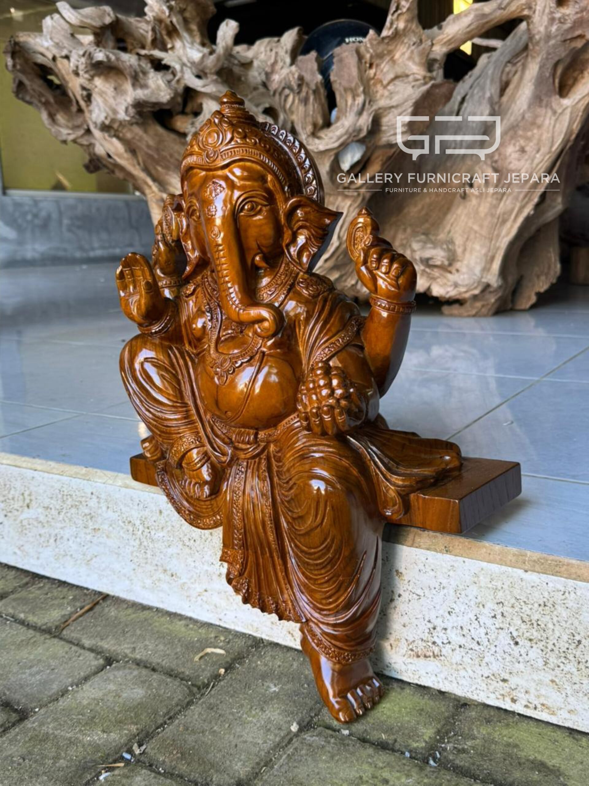 Patung Ganesha Kayu Jati 50cm @2200 09