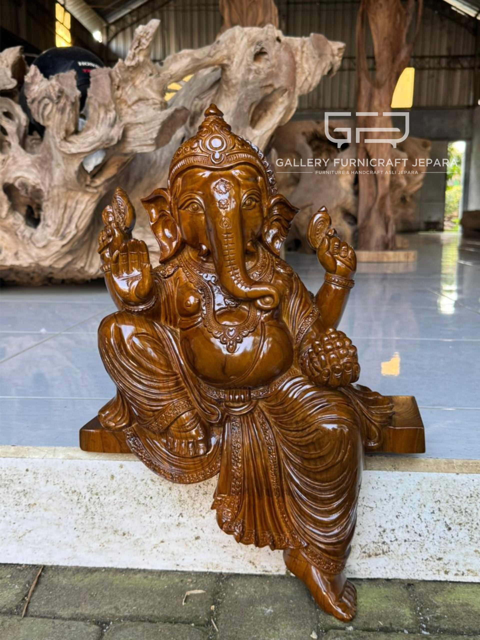 Patung Ganesha Kayu Jati 50cm @2200 10