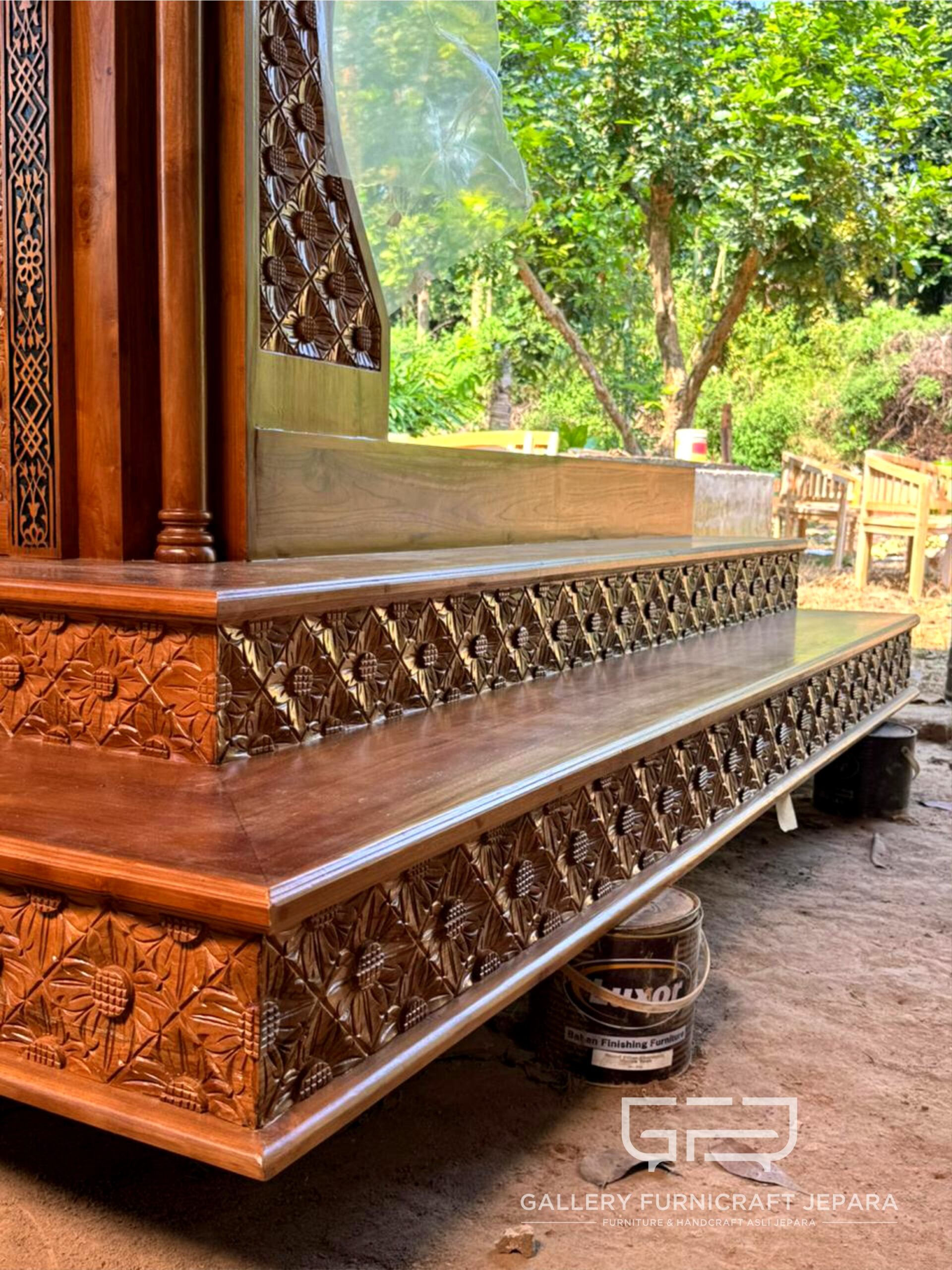 Mimbar Masjid Besar Premium Kayu Jati 230x200x340cm 02