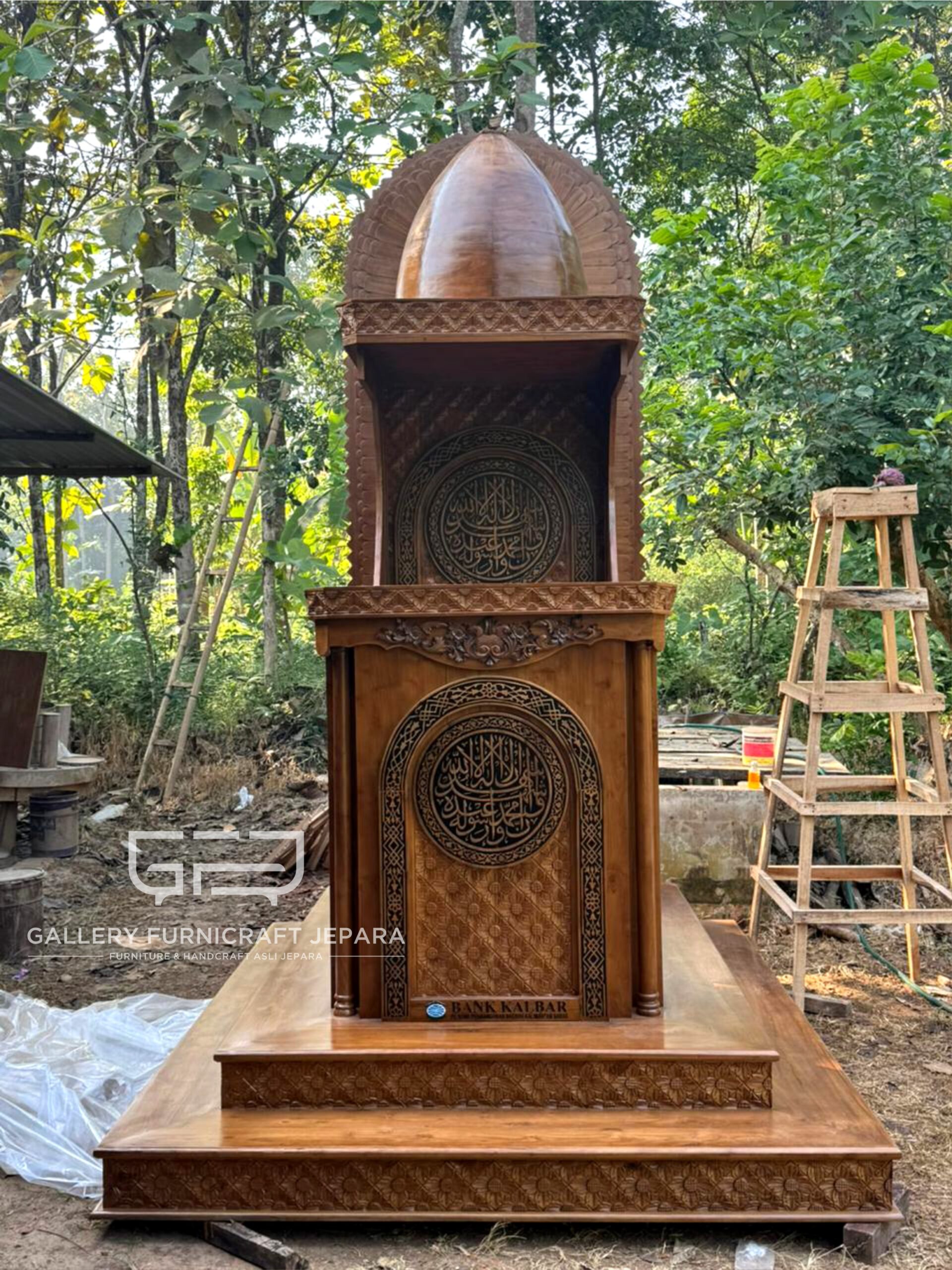 Mimbar Masjid Besar Premium Kayu Jati 230x200x340cm 03