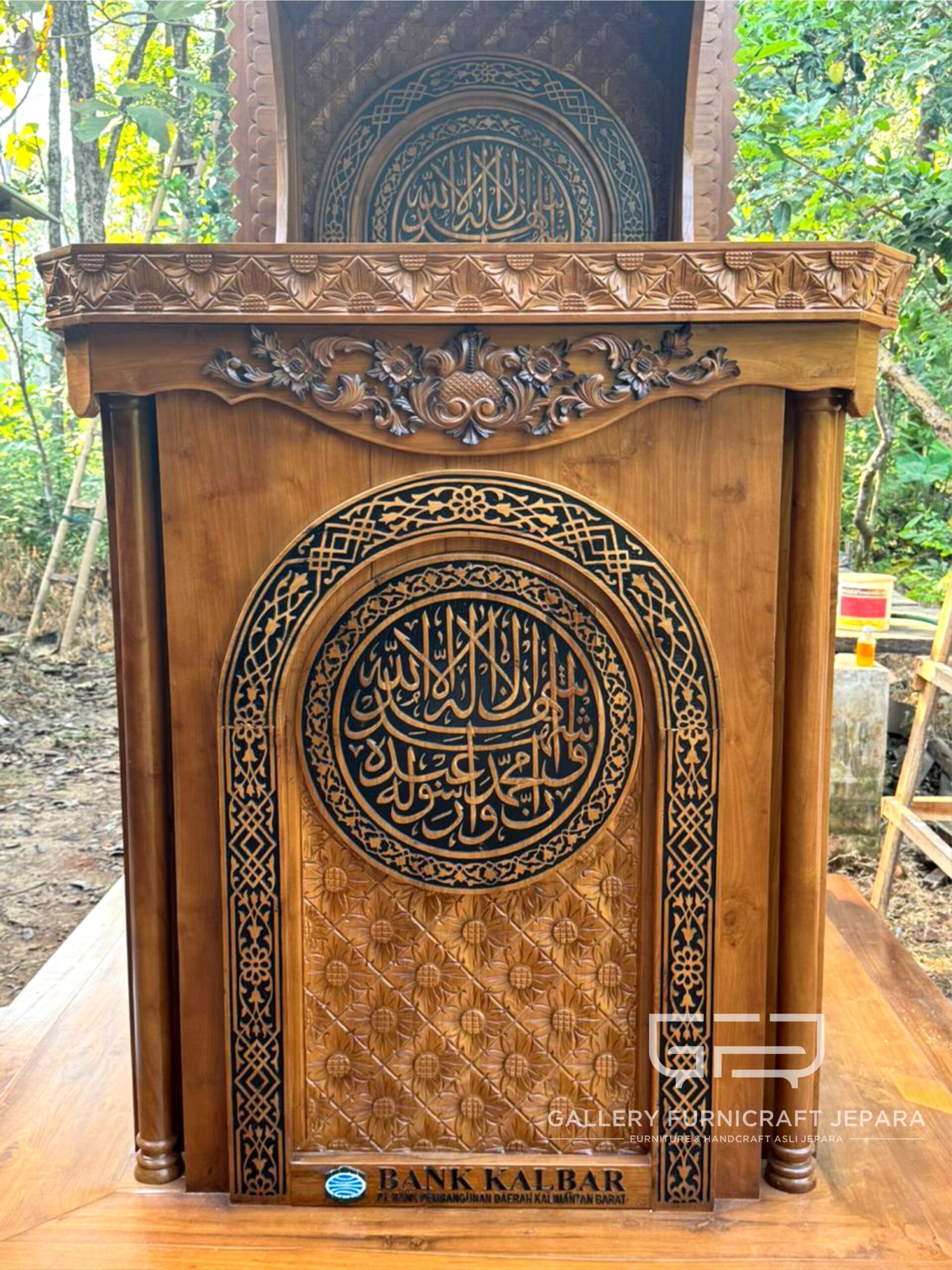 Mimbar Masjid Besar Premium Kayu Jati 230x200x340cm 05