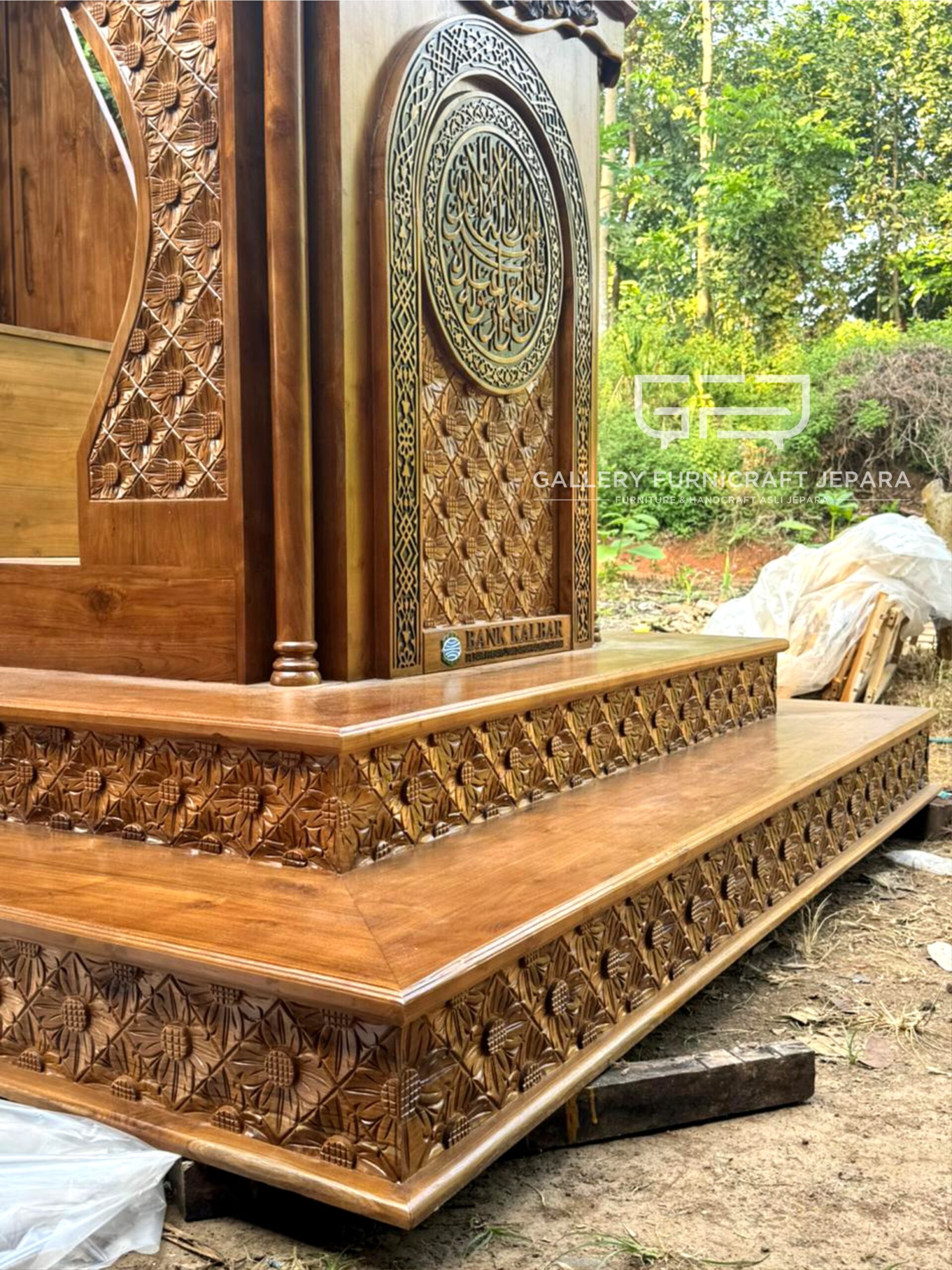 Mimbar Masjid Besar Premium Kayu Jati 230x200x340cm 07