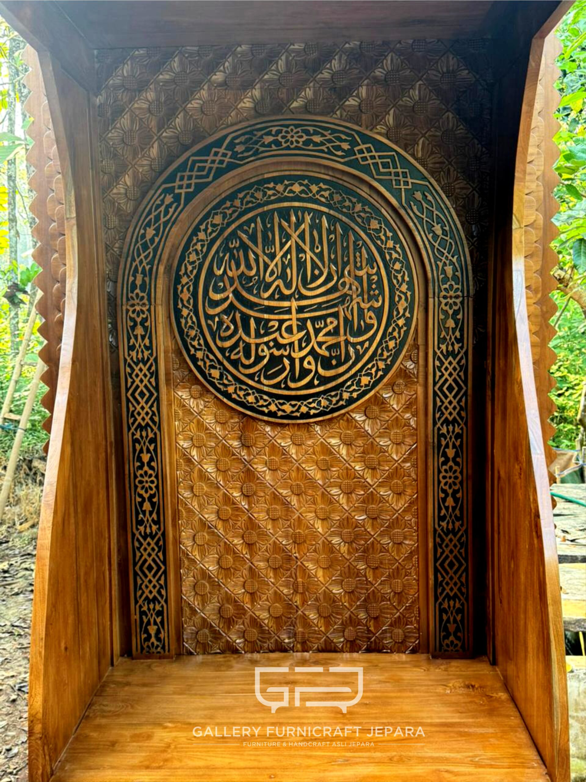 Mimbar Masjid Besar Premium Kayu Jati 230x200x340cm 09
