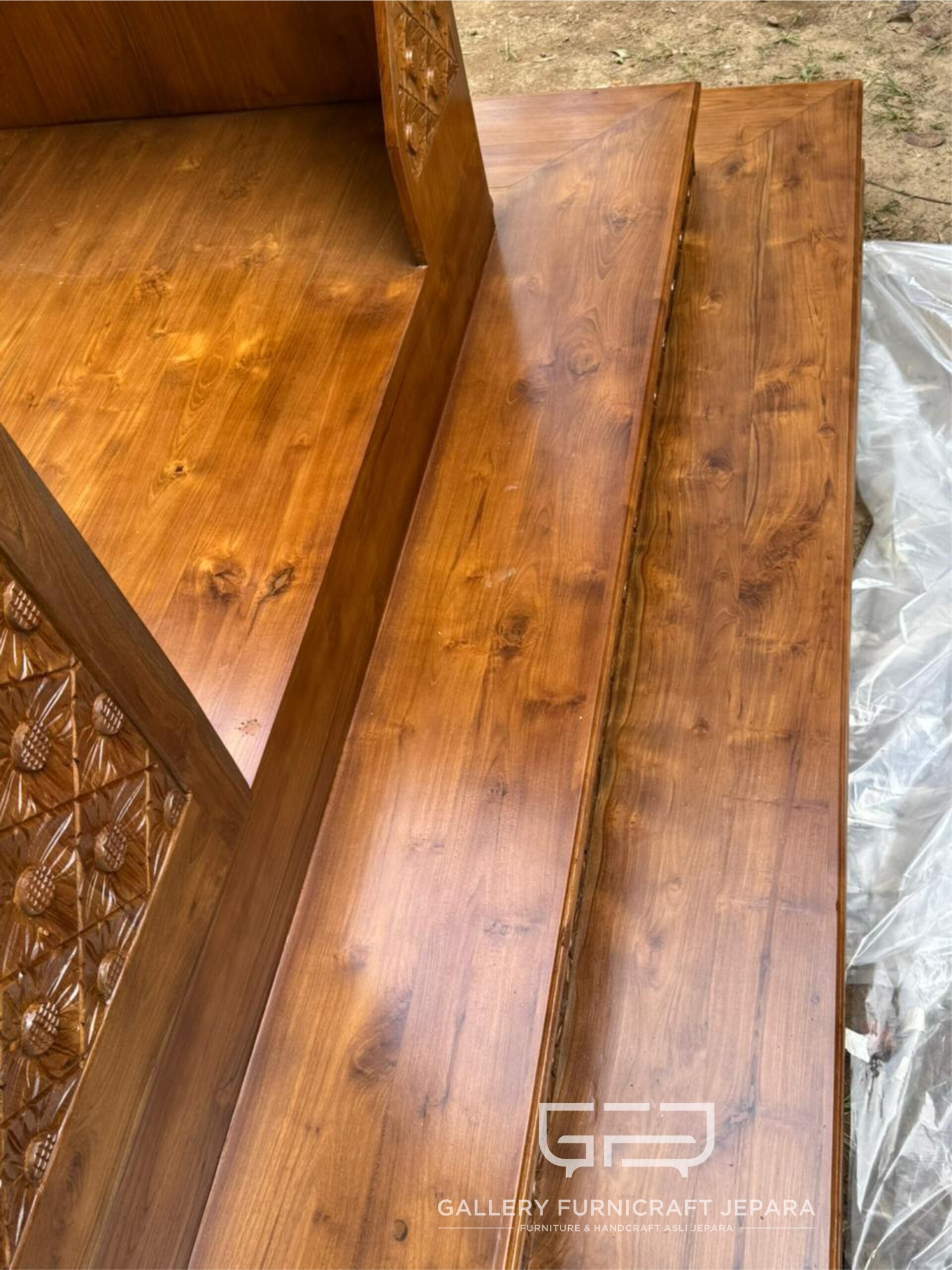 Mimbar Masjid Besar Premium Kayu Jati 230x200x340cm 13