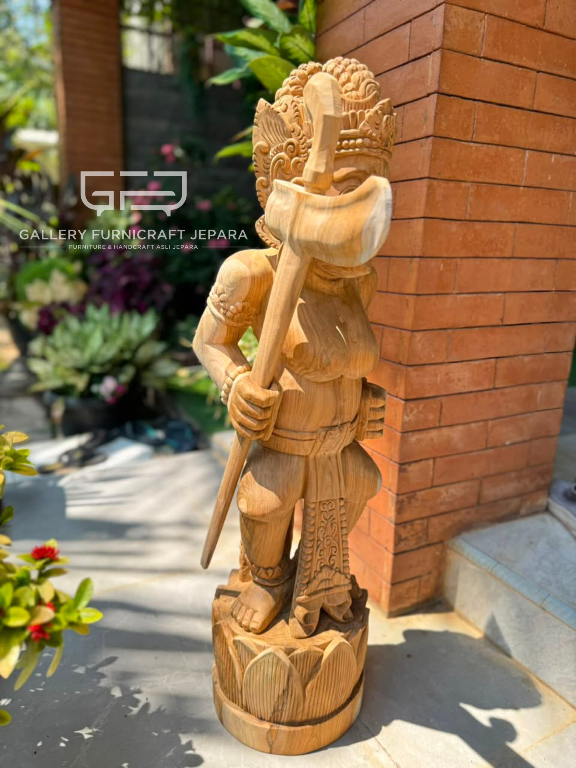 Patung Dewi Durga Dwarapala Jati 85cm @2k 05