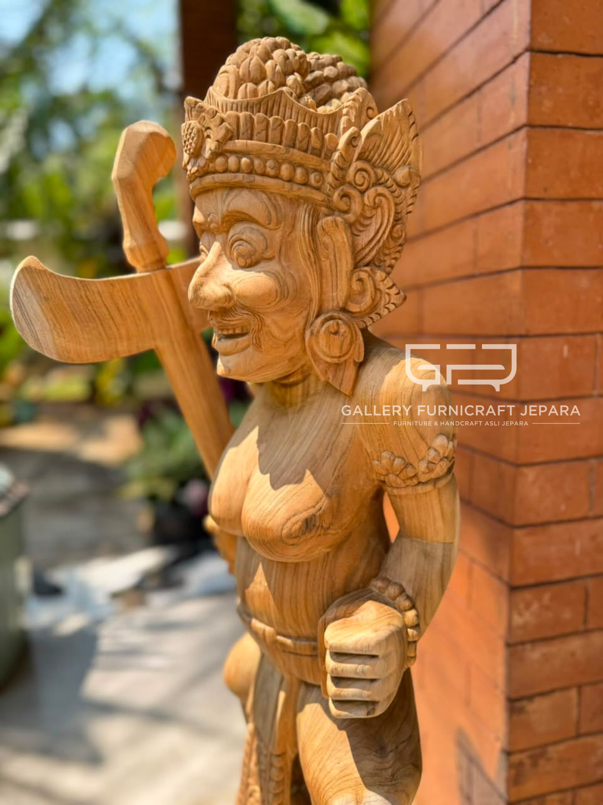 Patung Dewi Durga Dwarapala Jati 85cm @2k