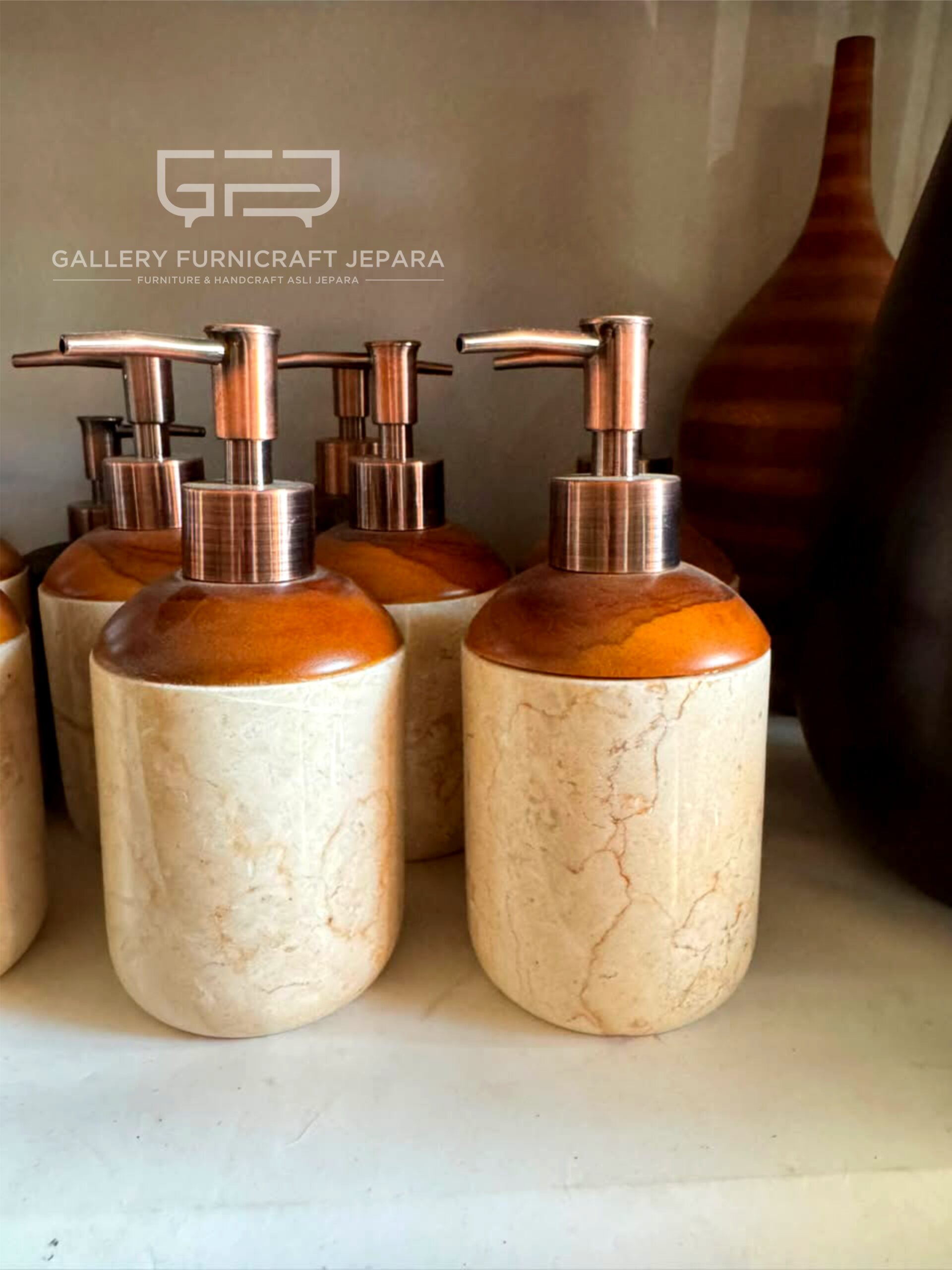 Botol Dispenser Sabun Cair Marmer Kayu 8x18 Kamar Mandi Hotel Villa Aesthetic 03
